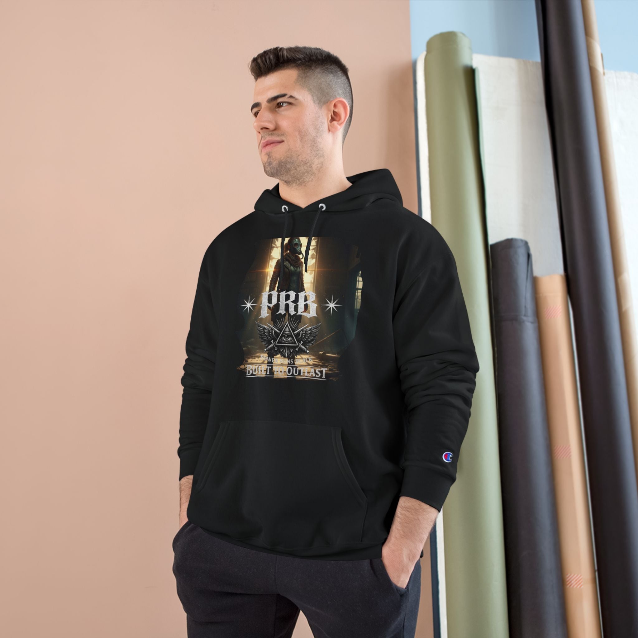 PRB Champion Hoodie — Vintage Tour Graphic Pullover by Power Runs Black