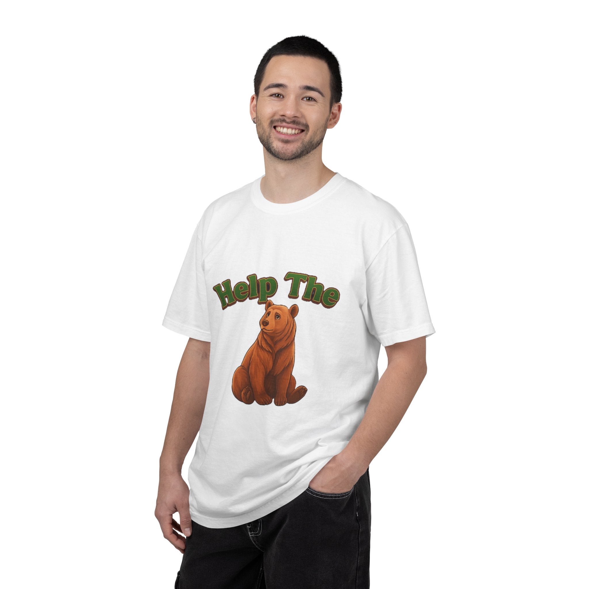 Power Runs Black PRB Help The Bear T-shirt | Cute Sitting Bear Illustration by Power Runs Black