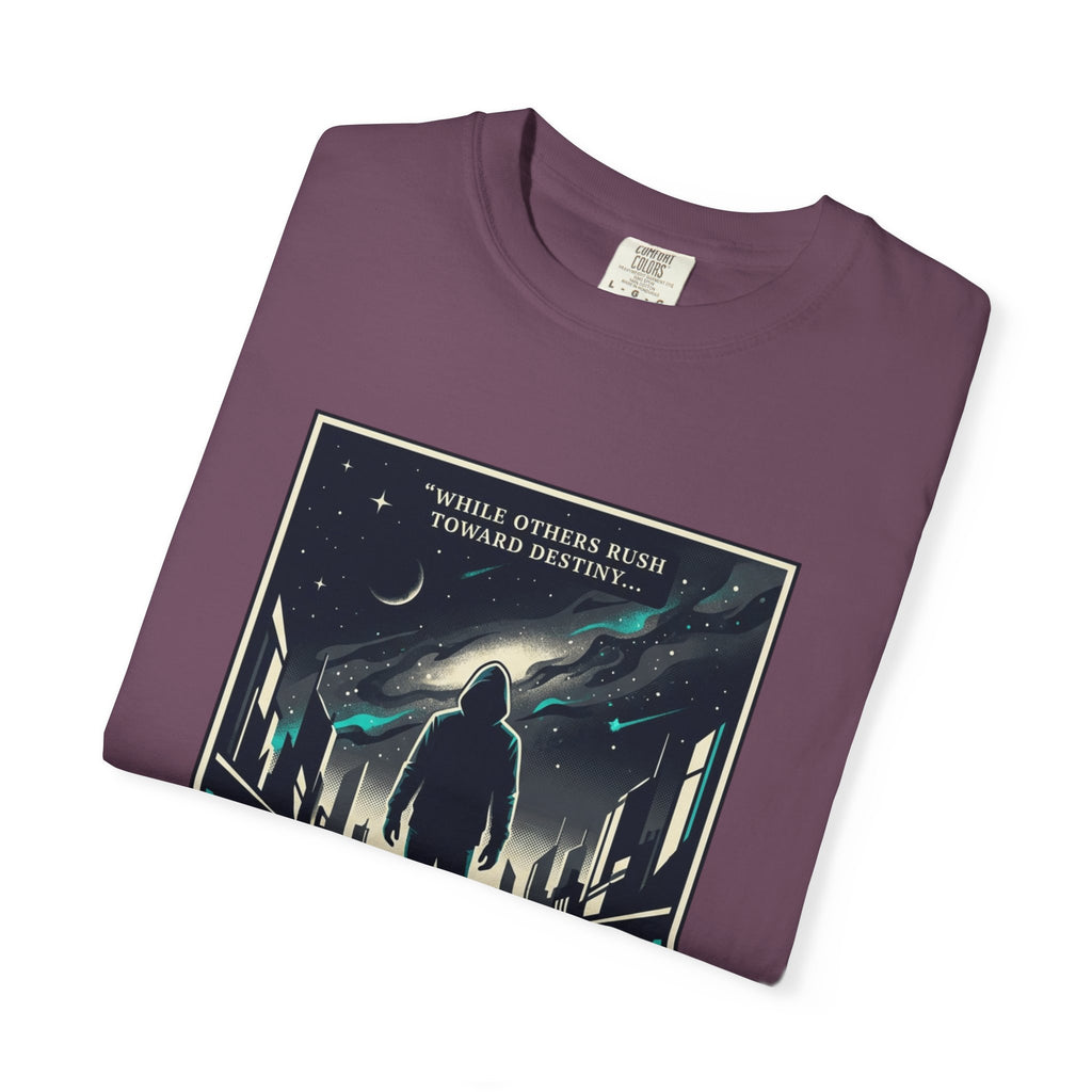 Power Runs Black Astra Sci‑Fi Graphic T-Shirt — "I walk toward understanding" Poster Design by Power Runs Black