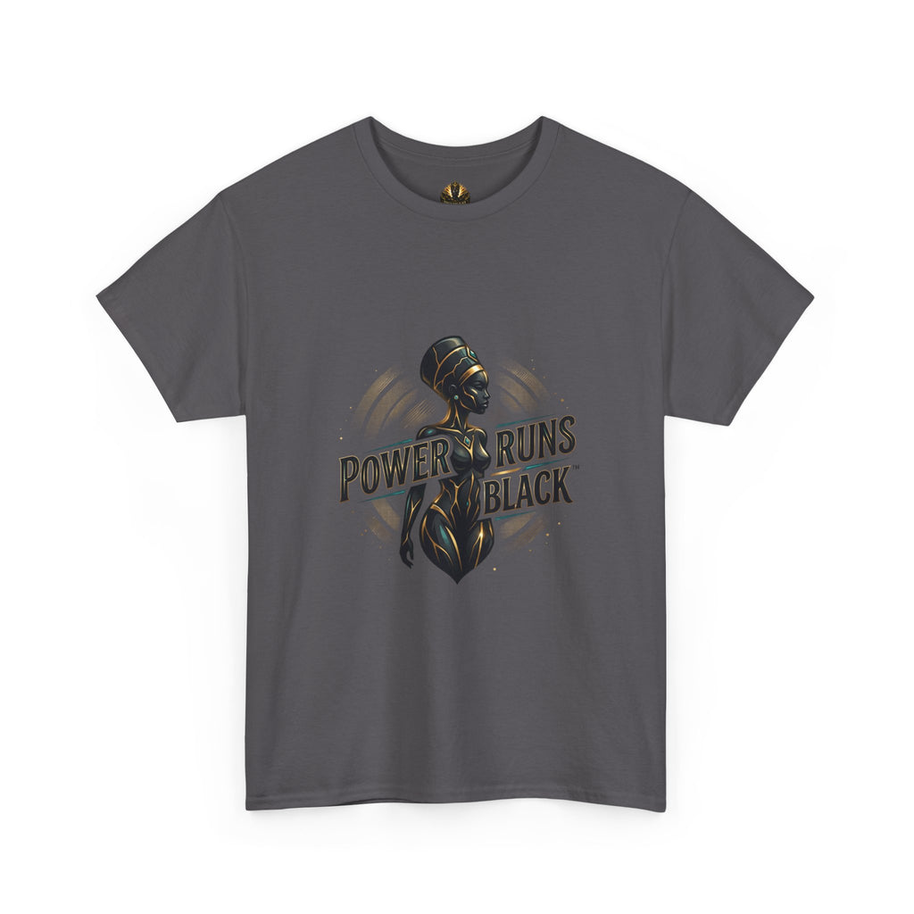 Power Runs Black Queen Goddess Graphics Tee by Printify
