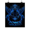 Power Runs Black Matte Poster — Urban Angel Portrait Wall Art by Power Runs Black