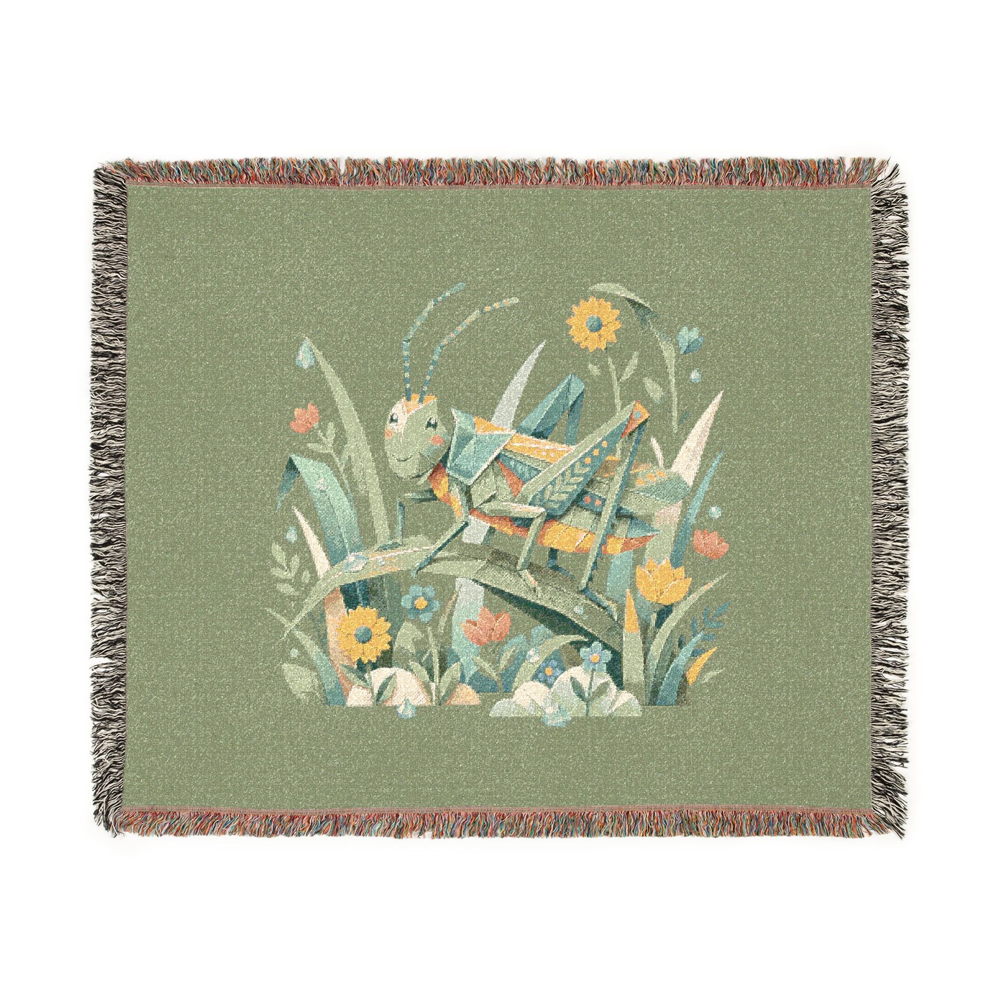 Neutral Ombre Woven Blanket | Beige to Charcoal Gradient Throw by Printify