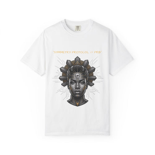 Printify PRB Afrofuturist Crowned Woman T-shirt | Sci‑Fi Portrait Tee - T-Shirt