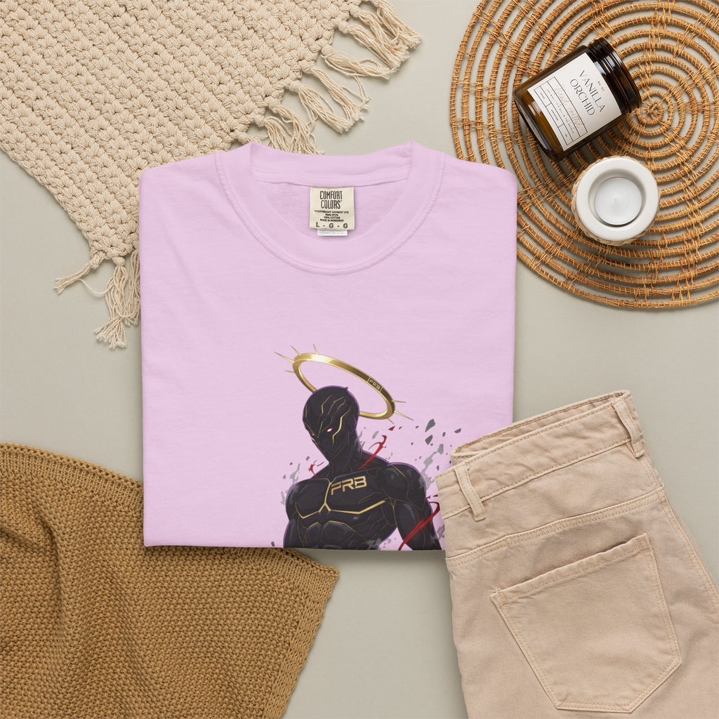 PRB Shadow Hero Graphic T-Shirt — Haloed Vigilante Illustration by Power Runs Black