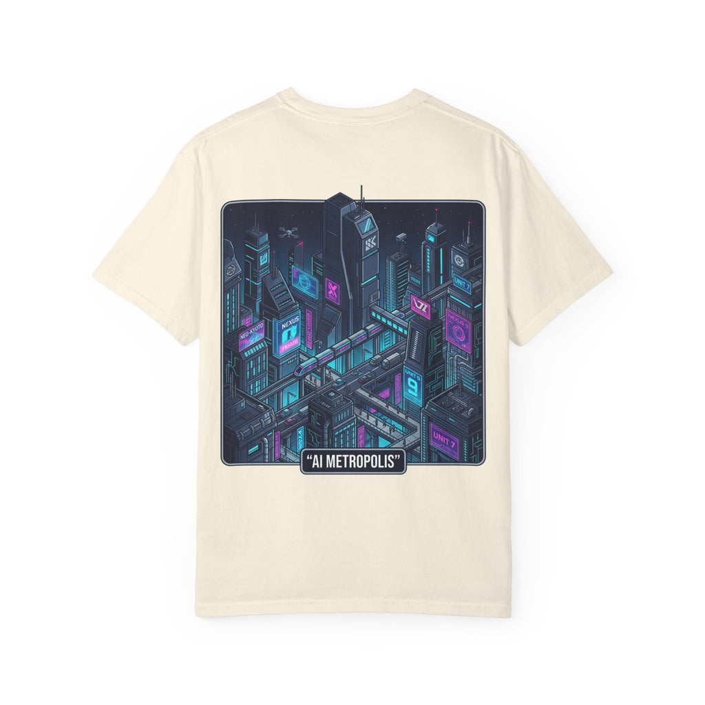 Power Runs Black AI Metropolis T-Shirt — 'At First, It Entered Quietly' Cybercity Graphic Tee by Concepts VS Entertainment/Tiktok shop