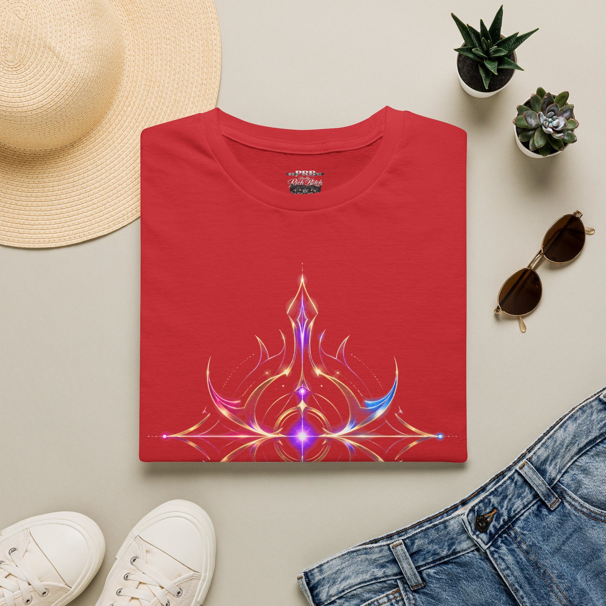 Power Runs Black PRB Pretty Rich Bitch The Collection Mystic Mandala Tee — Subtle Pastel Spiritual Graphic T-Shirt by Printify