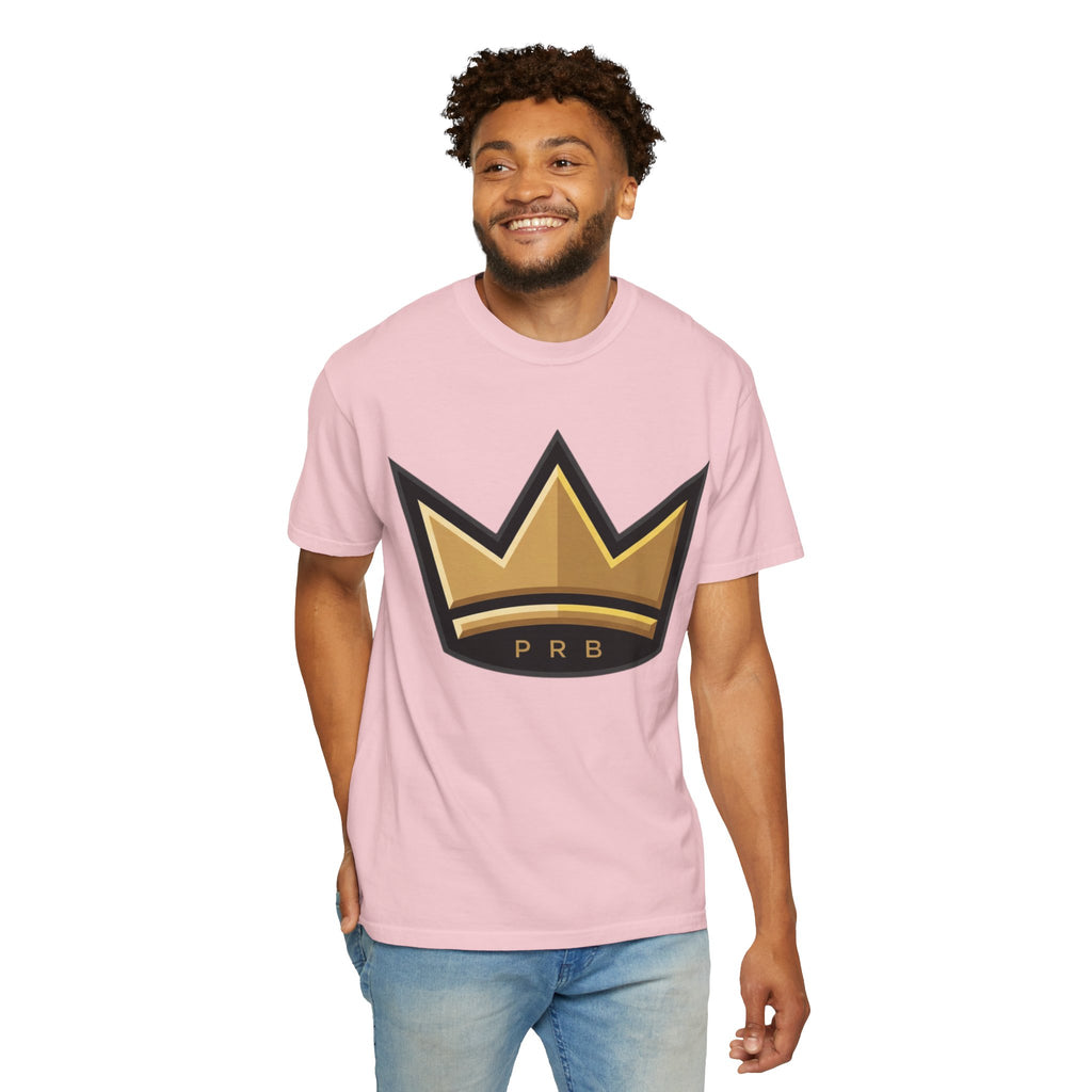 PRB Crown & Cosmos Graphic T-Shirt | Gold Royal Crest & Celestial Back by Printify