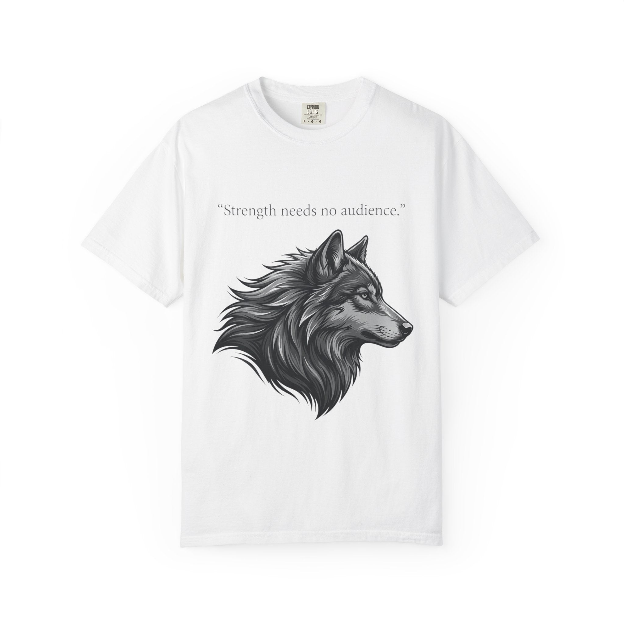 PRB Wolf Head T-Shirt — "Strength needs no audience" Inspirational Graphic Tee by Printify
