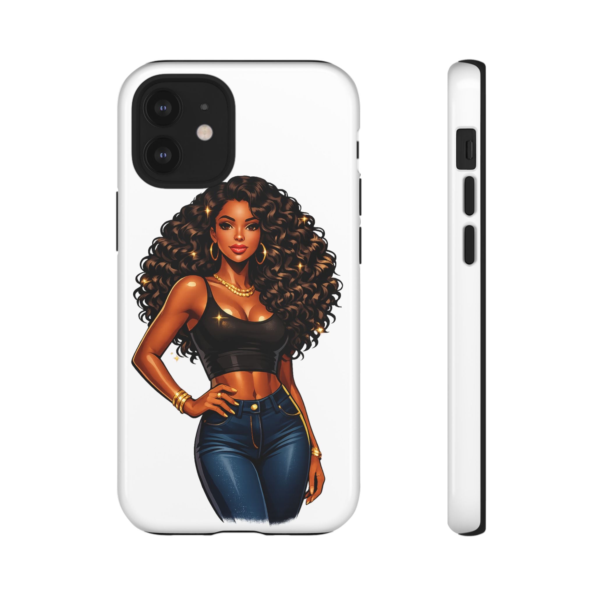 Pretty Rich Bitch by PRB Curly Hair Phone Case by Printify