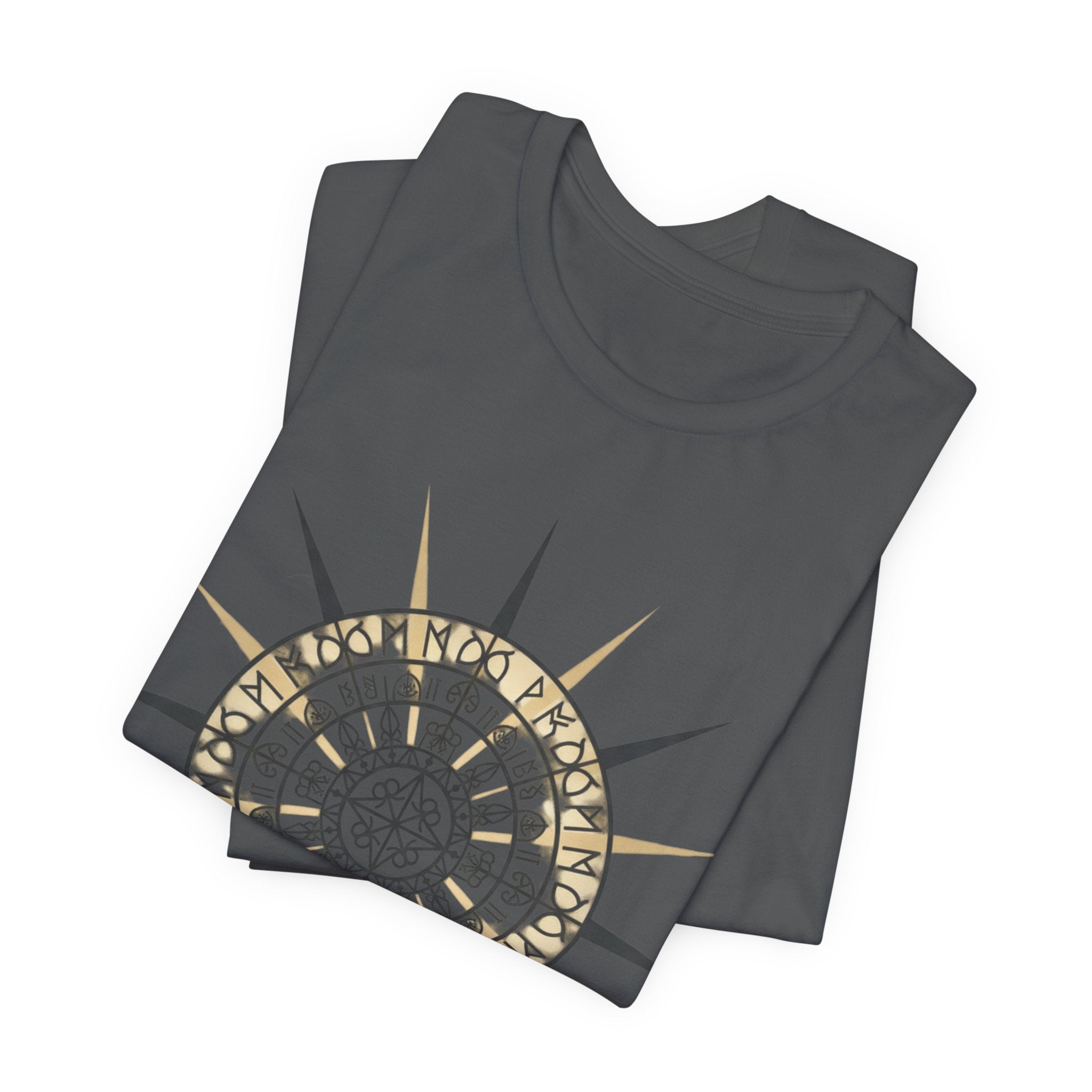 PRB Compass Rose Mandala Tee — Nautical Compass Graphic Shirt by Power Runs Black