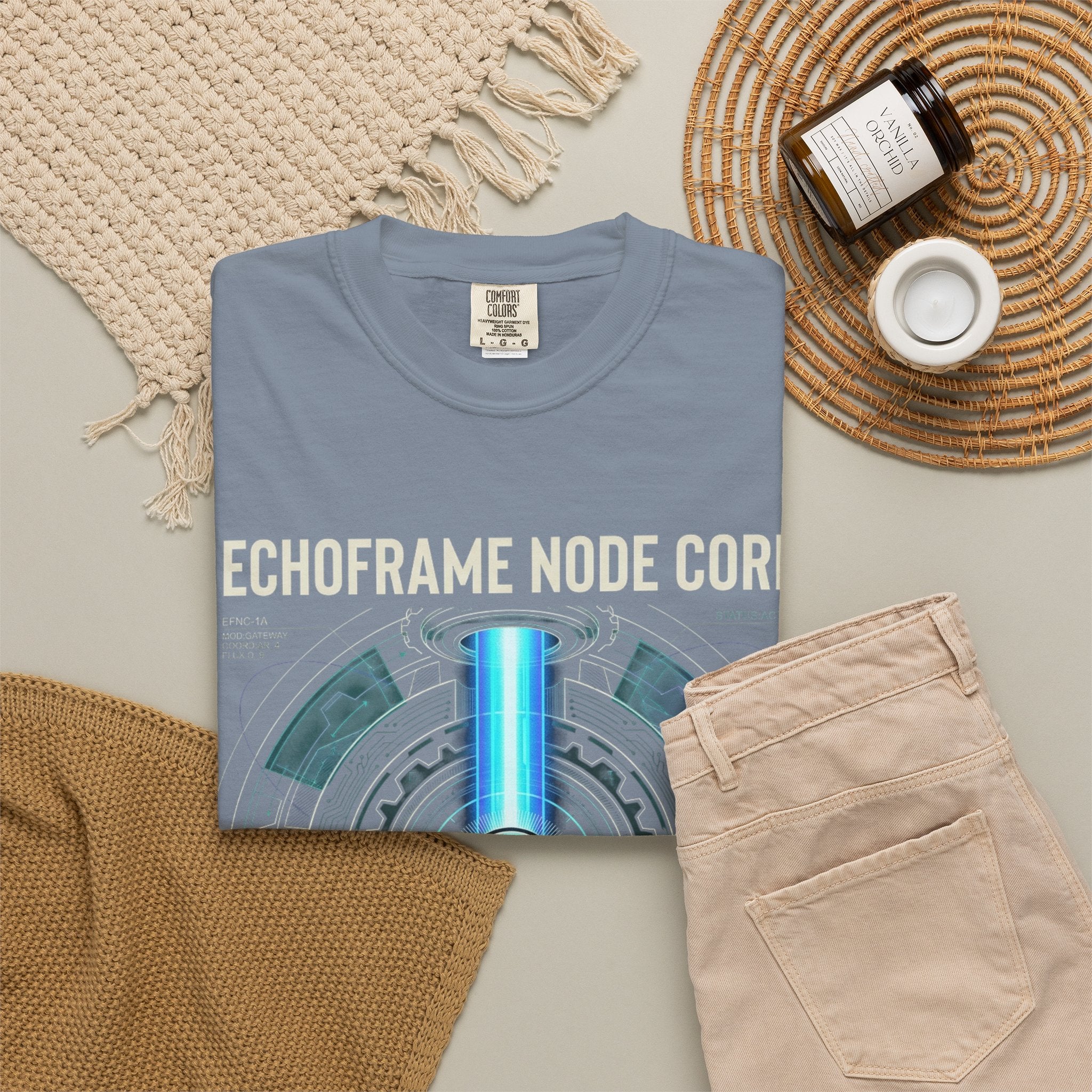 Power Runs Black PRB Echoframe Node Core T-Shirt — Futuristic Tech Graphic Tee by Power Runs Black