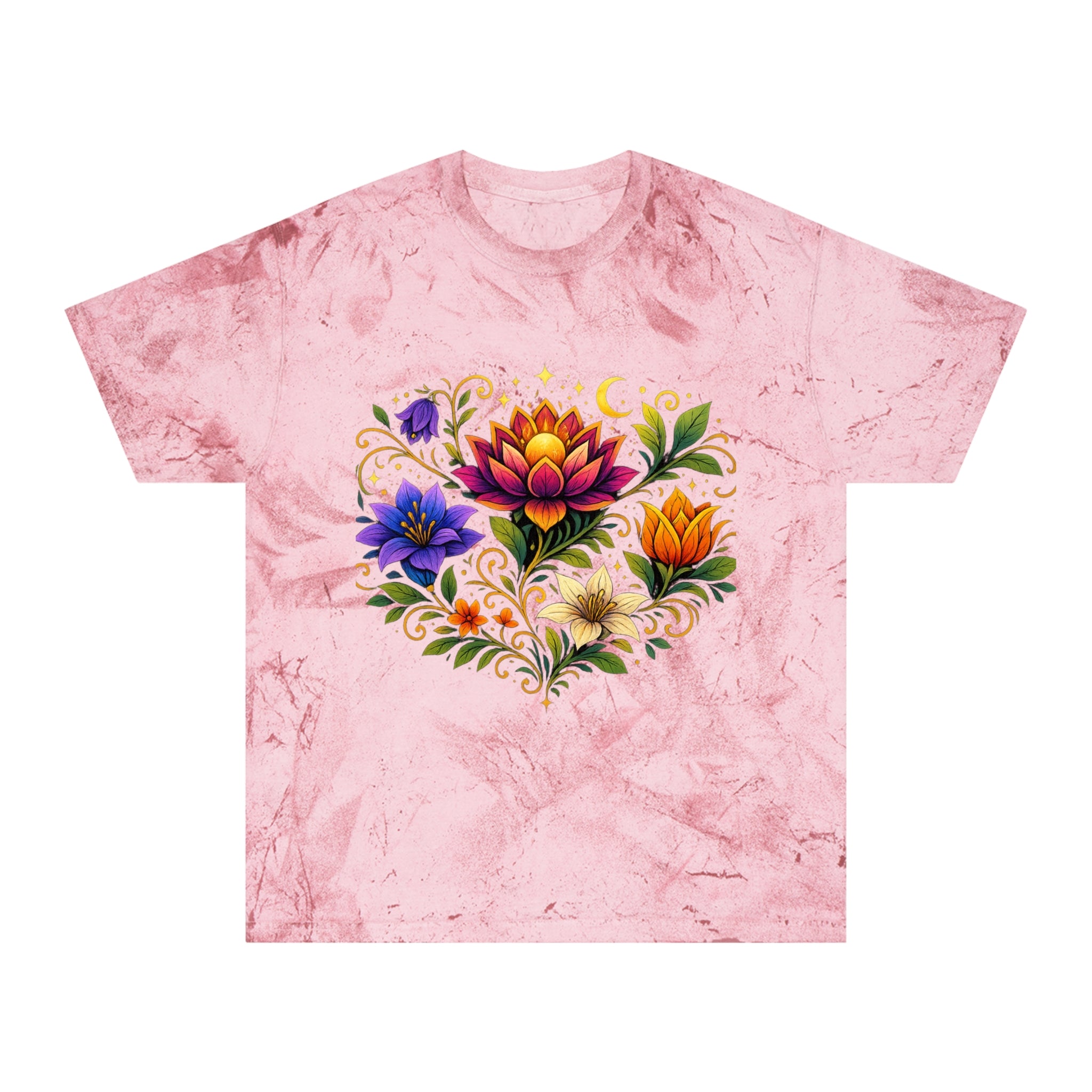 Pretty Rich Bitch by PRB Vibrant Lotus Bouquet T-Shirt | Floral Watercolor Bloom Tee by Power Runs Black