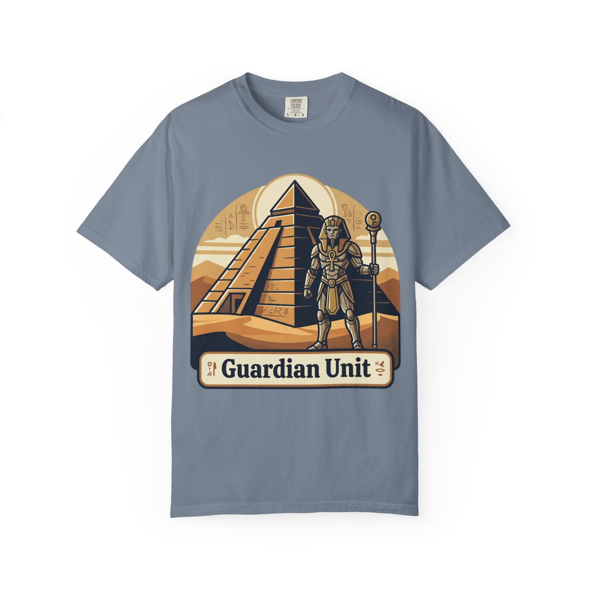Power Runs Black PRB Guardian Unit T-Shirt — Egyptian Pyramid Sci‑Fi Graphic Tee by Power Runs Black