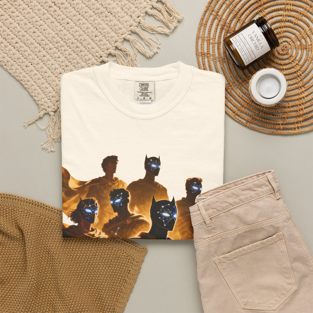 PRB Cosmic Heroes Graphic Tee (Golden Cloaks & Starry Faces) by Power Runs Black