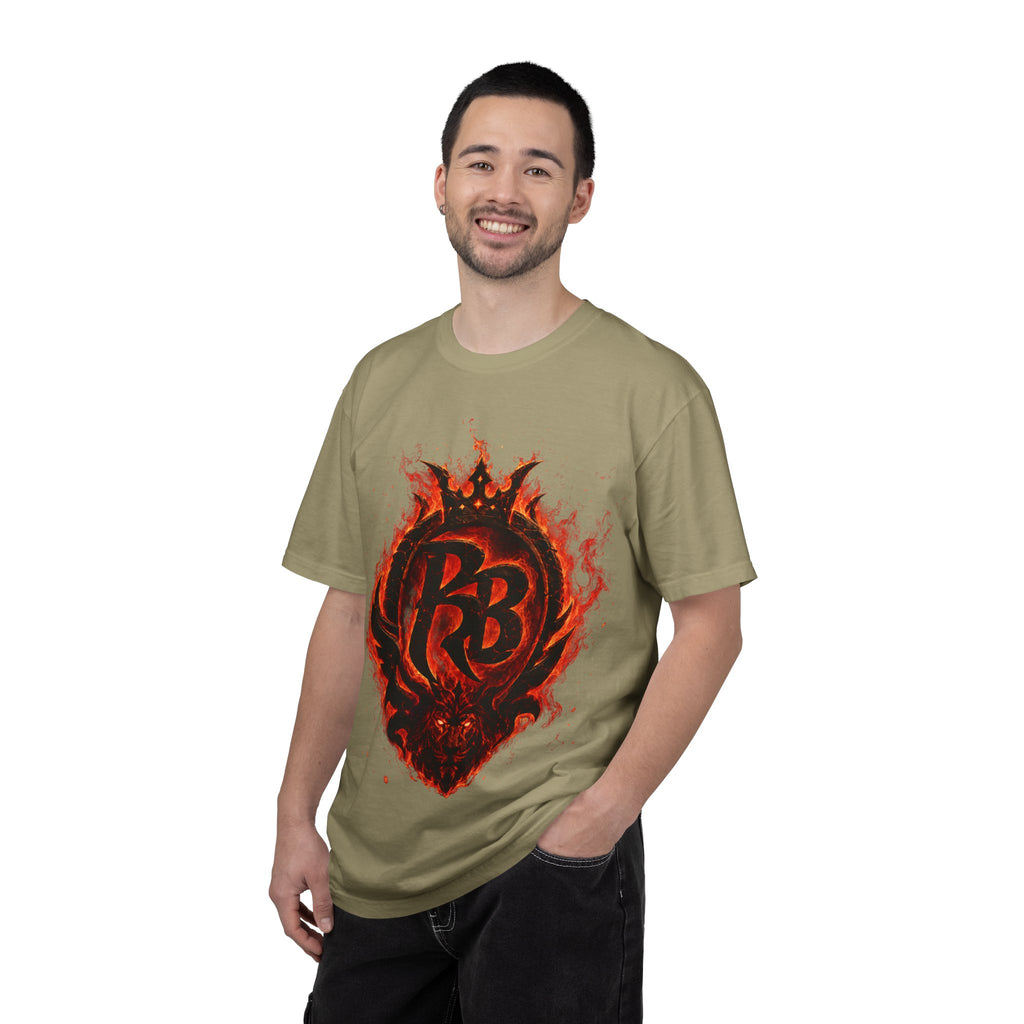 Power Runs Back PRB Flame Logo T-shirt | Fiery Emblem Tee, Grunge Rock Chic by Power Runs Black