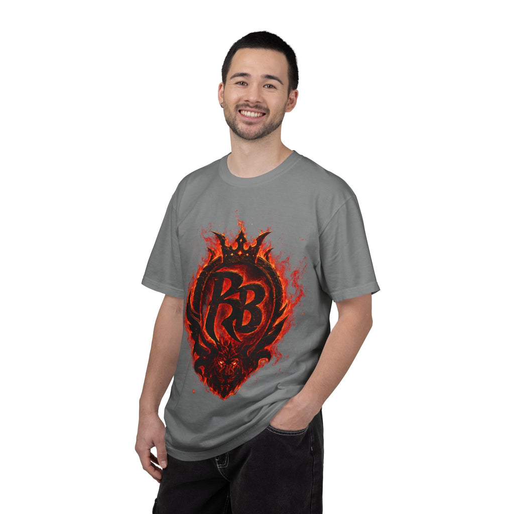 Power Runs Back PRB Flame Logo T-shirt | Fiery Emblem Tee, Grunge Rock Chic by Power Runs Black