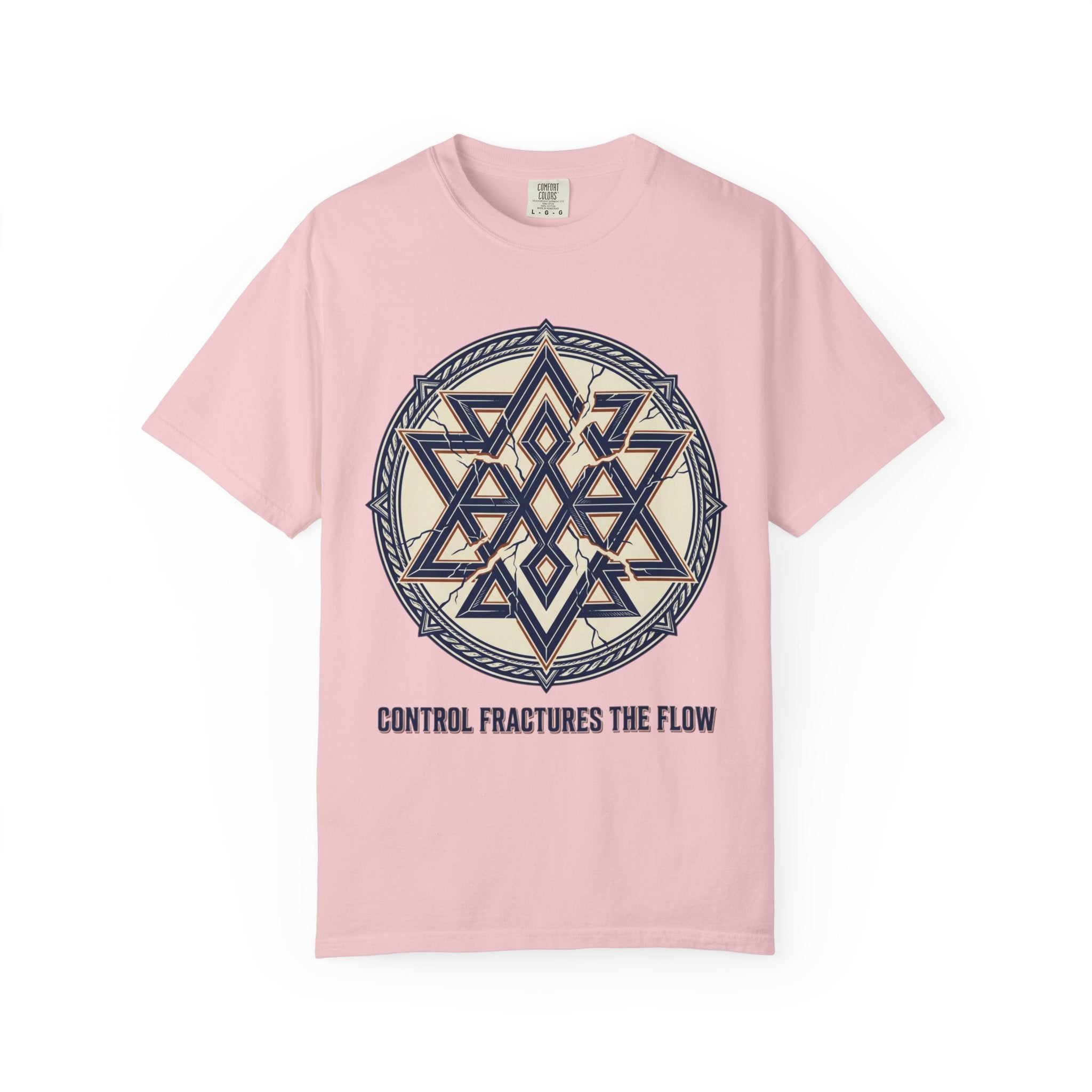 Power Runs Black PRB Geometric Star Mandala T-Shirt — "Control Fractures the Flow" Graphic Tee by Power Runs Black