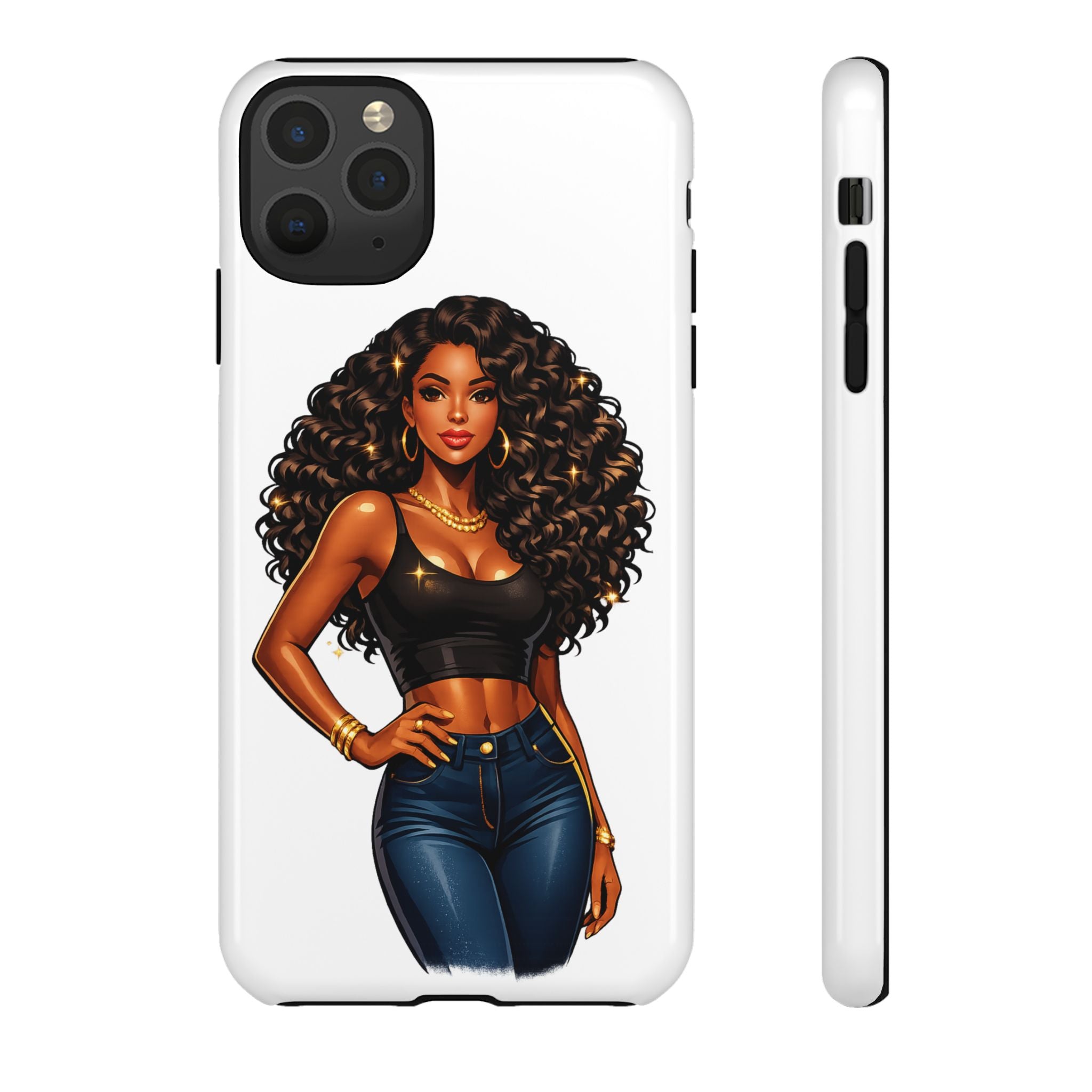 Pretty Rich Bitch by PRB Curly Hair Phone Case by Printify