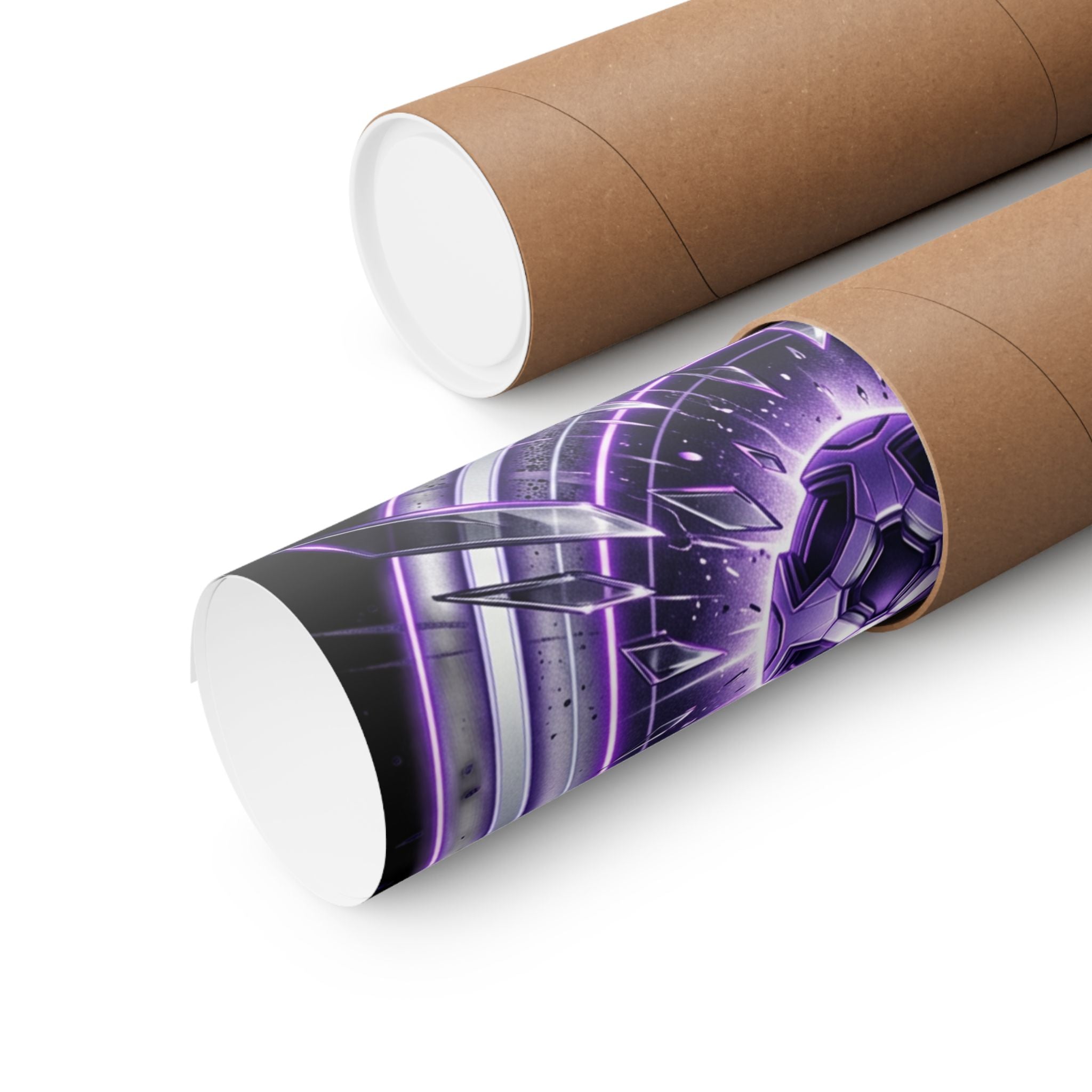 Power Runs Black Purple Energy Shield Matte Poster by Power Runs Black