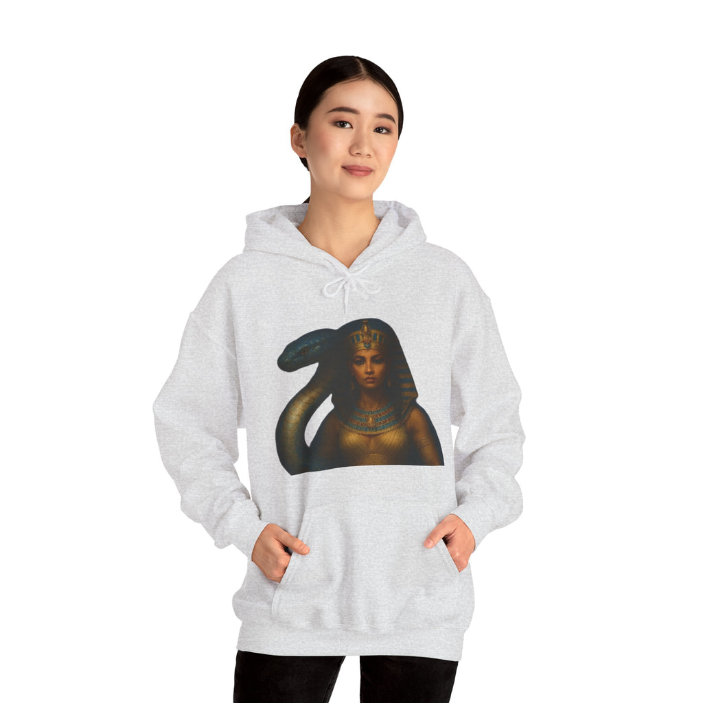 PRB Egyptian Goddess Portrait Hoodie | Serpent Headdress, Ancient Queen Art by Power Runs Black