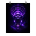 Power Runs Black Cosmic Goddess Poster — Purple Spiritual Wall Art Matte Vertical Print by Power Runs Black