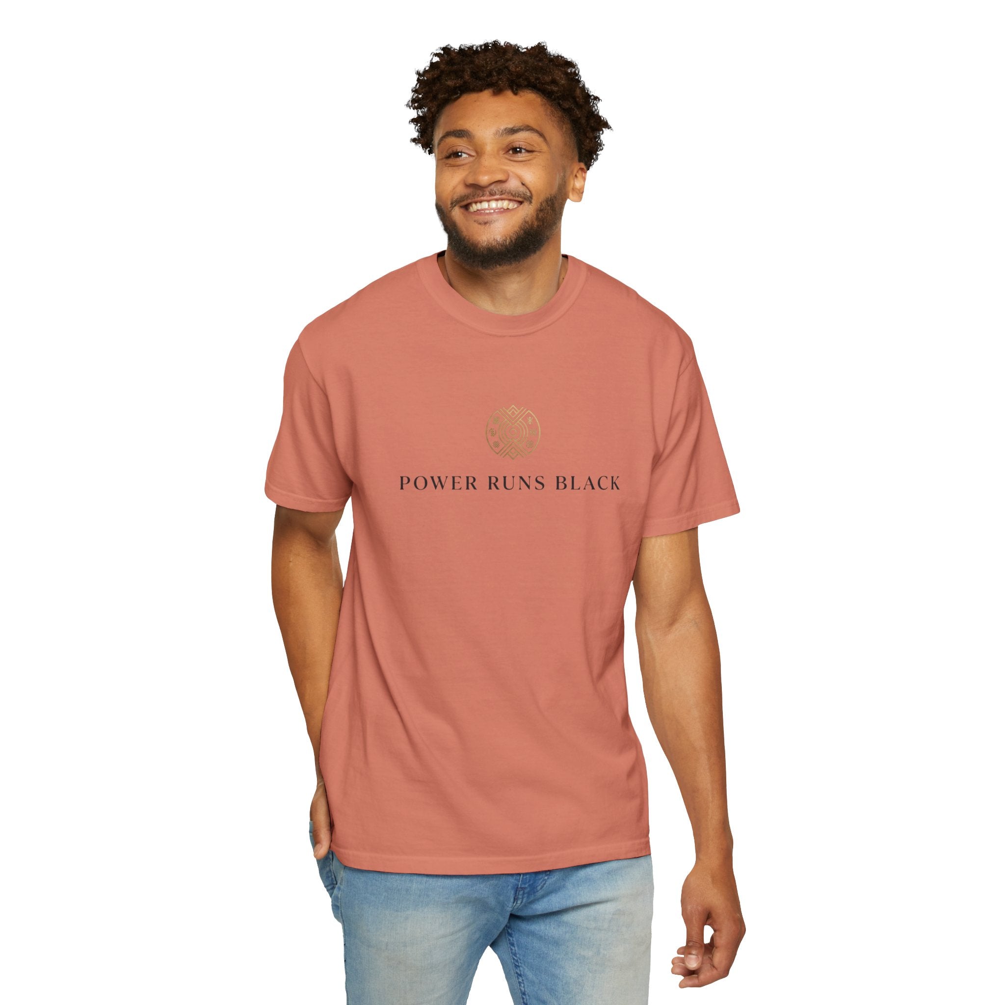 Power Runs Black PRB Graphic T-Shirt — Minimal Emblem Tee by Power Runs Black