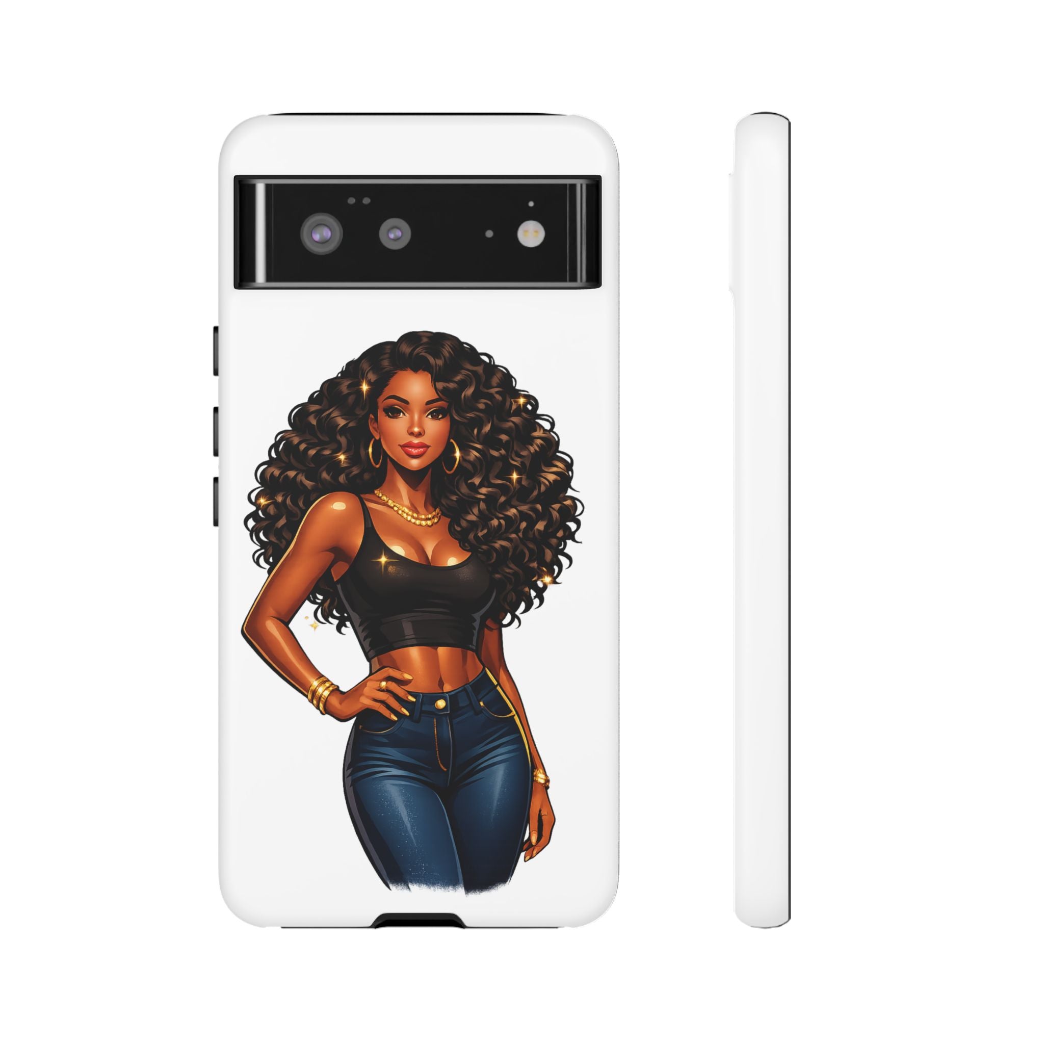 Pretty Rich Bitch by PRB Curly Hair Phone Case by Printify