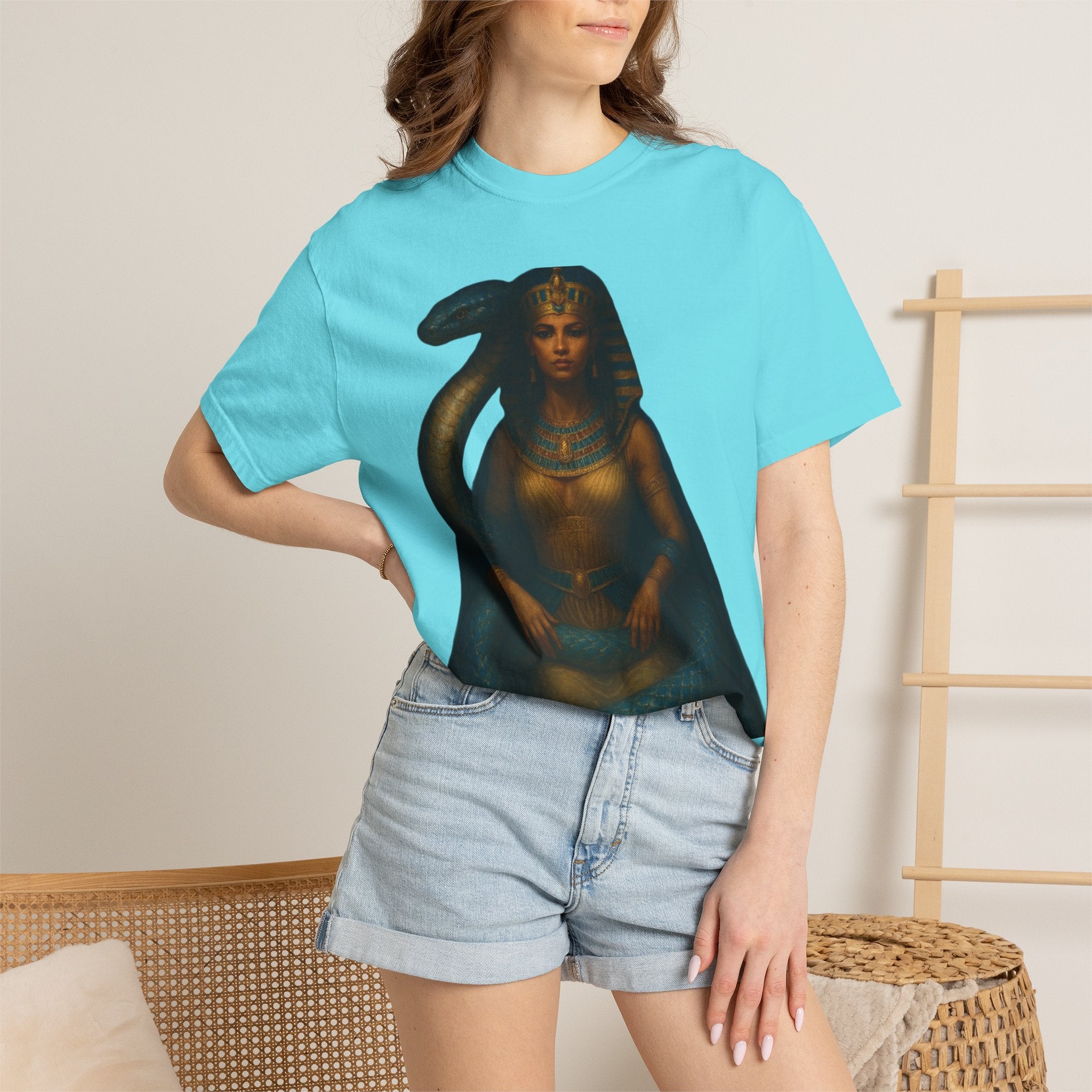 PRB Egyptian Goddess with Snake T-Shirt | Pharaoh Serpent Art Tee by Power Runs Black