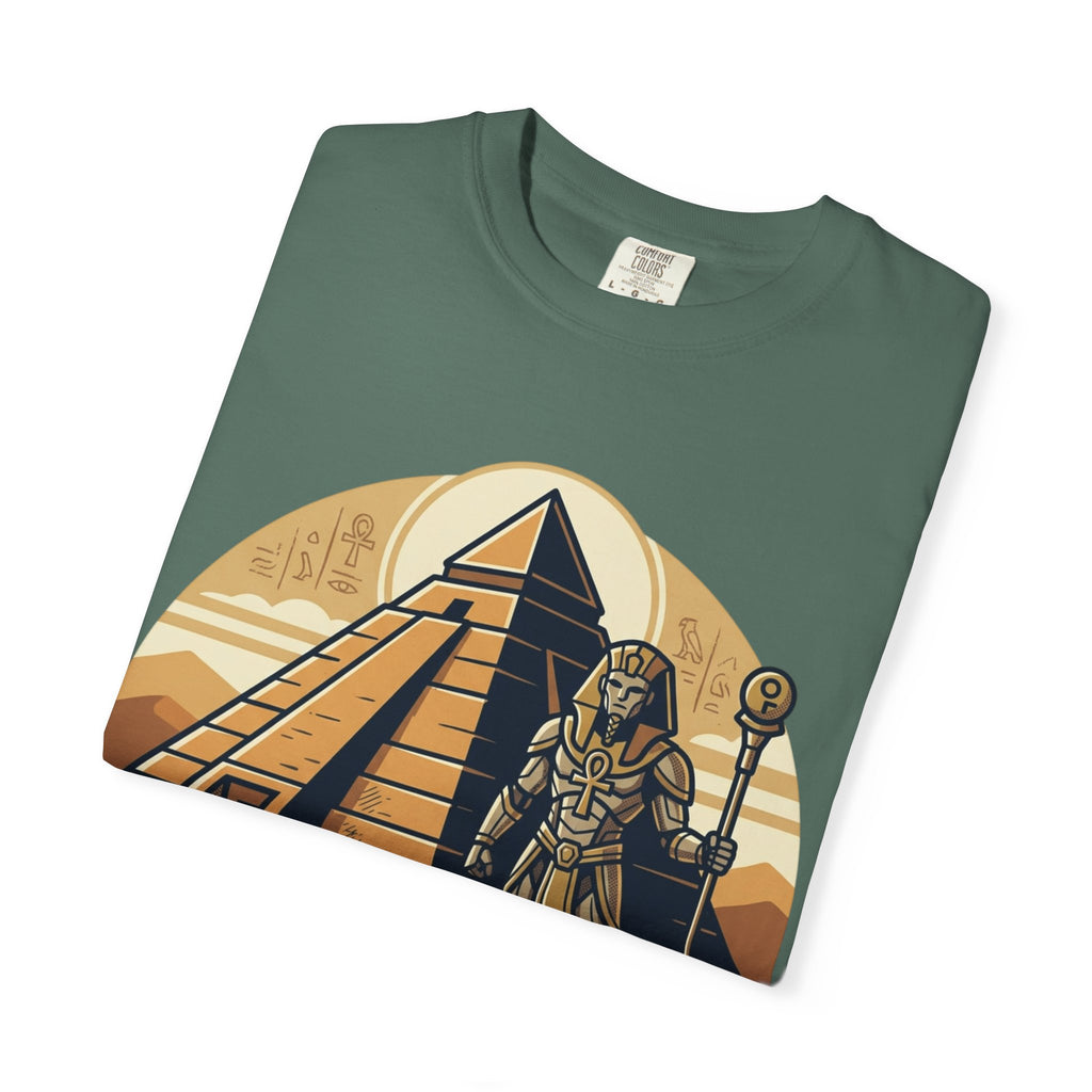 Power Runs Black PRB Guardian Unit T-Shirt — Egyptian Pyramid Sci‑Fi Graphic Tee by Printify