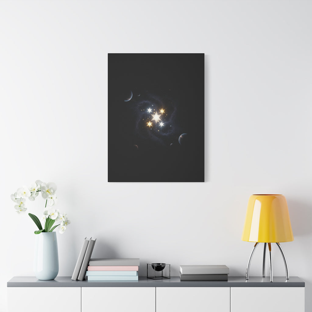 PRB Celestial Star Cluster Matte Canvas Print — Cosmic Planets Wall Art by Printify