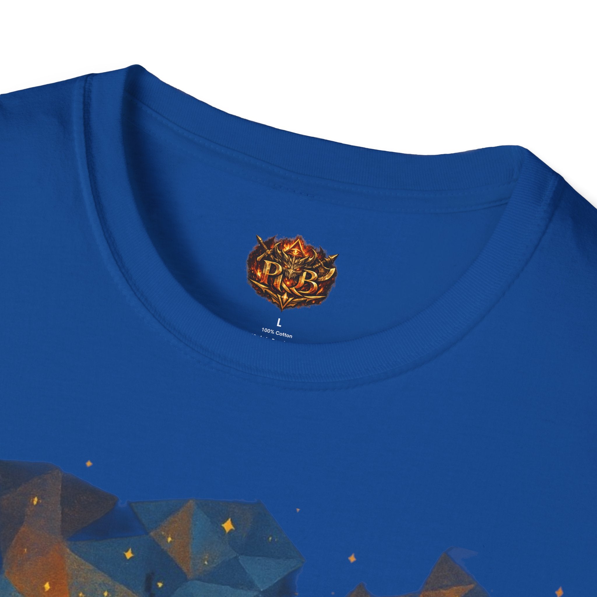 PRB Flame Silhouette Warrior T-Shirt | Fiery Geometric Backdrop by Power Runs Black