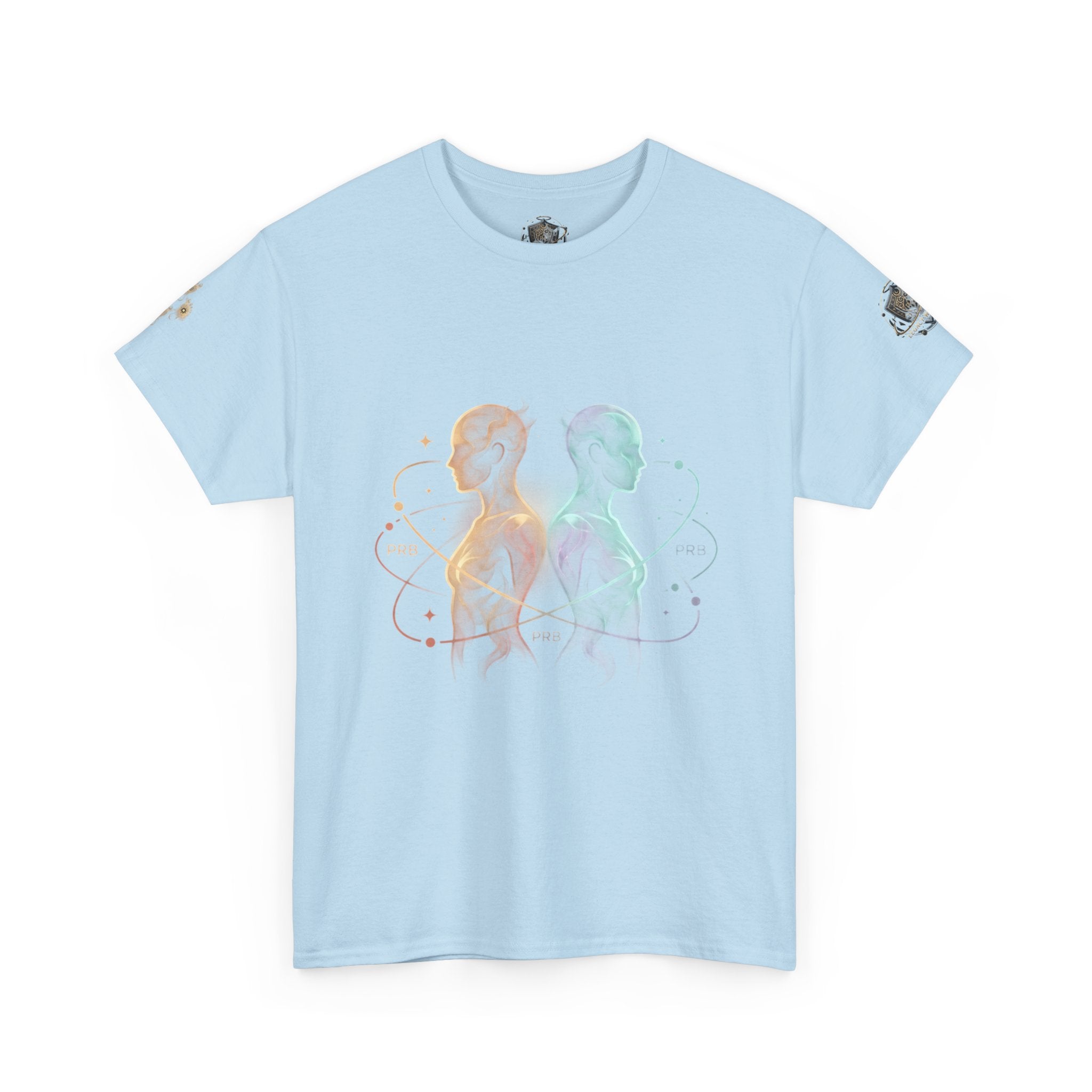 Power Runs Black Gemini Spirit Tee — Twin Sun & Moon Celestial Graphic T-Shirt by Printify