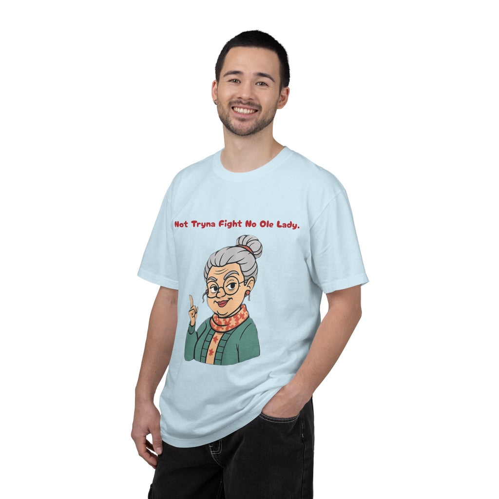 PRB Not Tryna Fight No Ole Lady T-shirt | Funny Grandma Graphic Tee by Power Runs Black