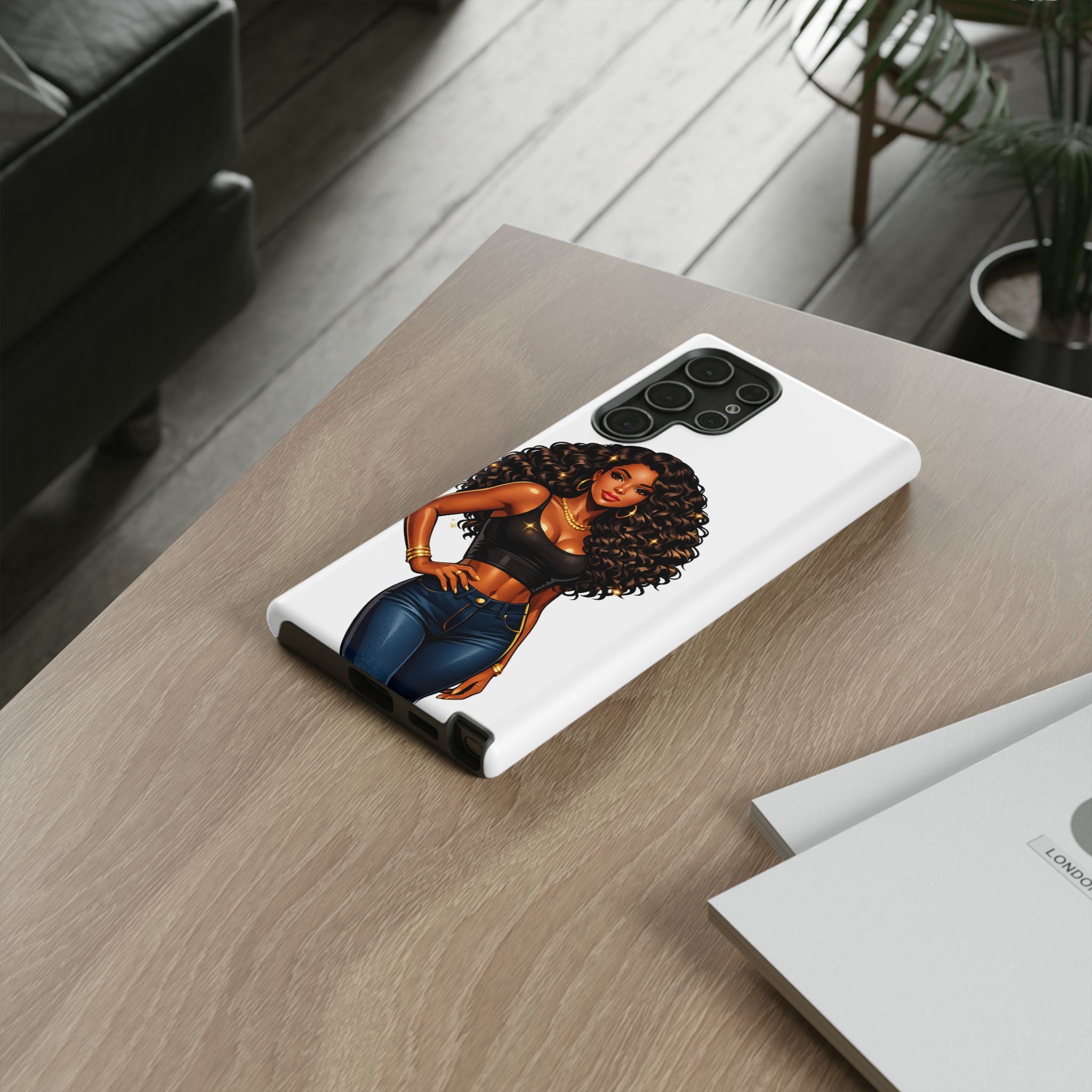 Pretty Rich Bitch by PRB Curly Hair Phone Case by Power Runs Black