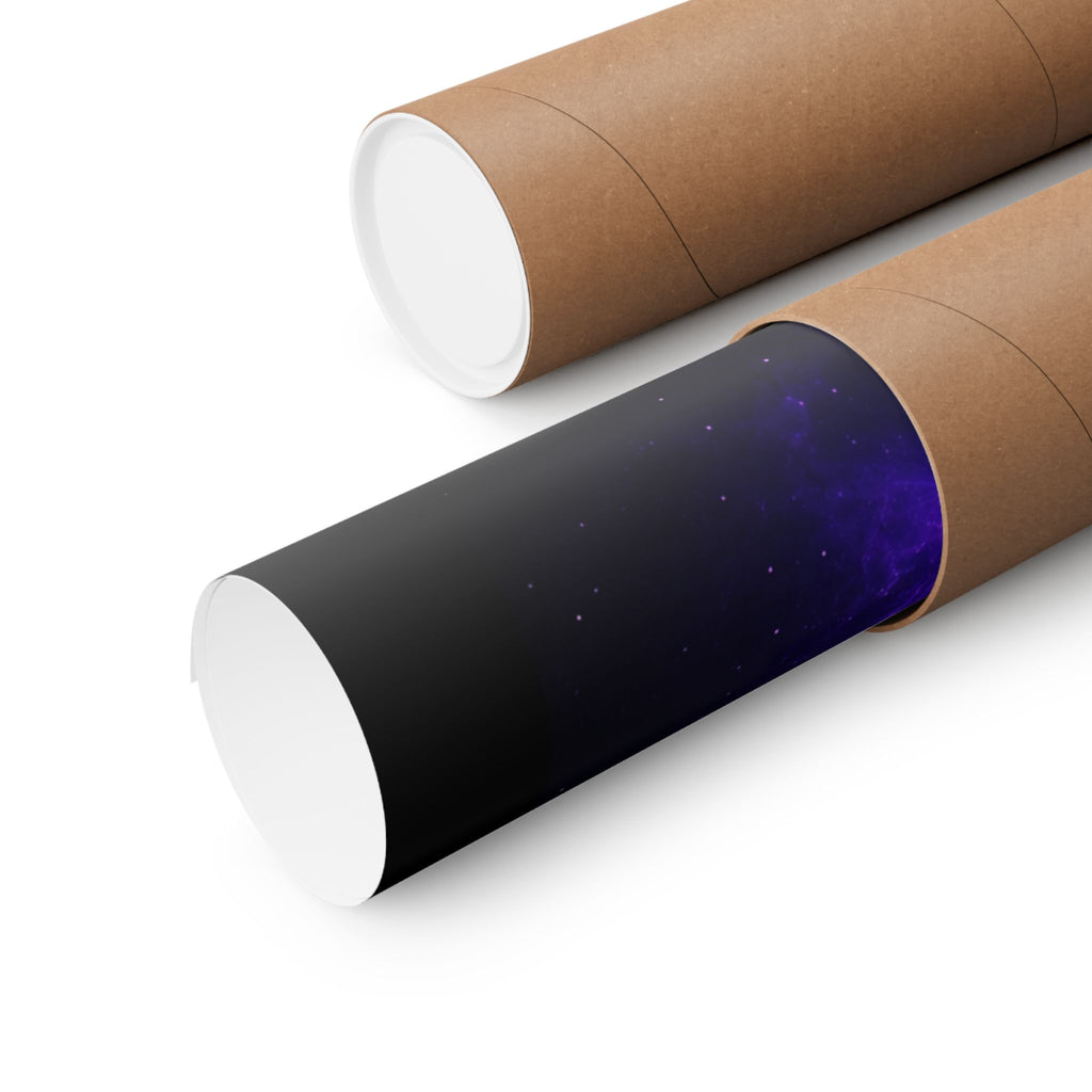 Power Runs Black Cosmic Goddess Poster — Purple Spiritual Wall Art Matte Vertical Print by Power Runs Black