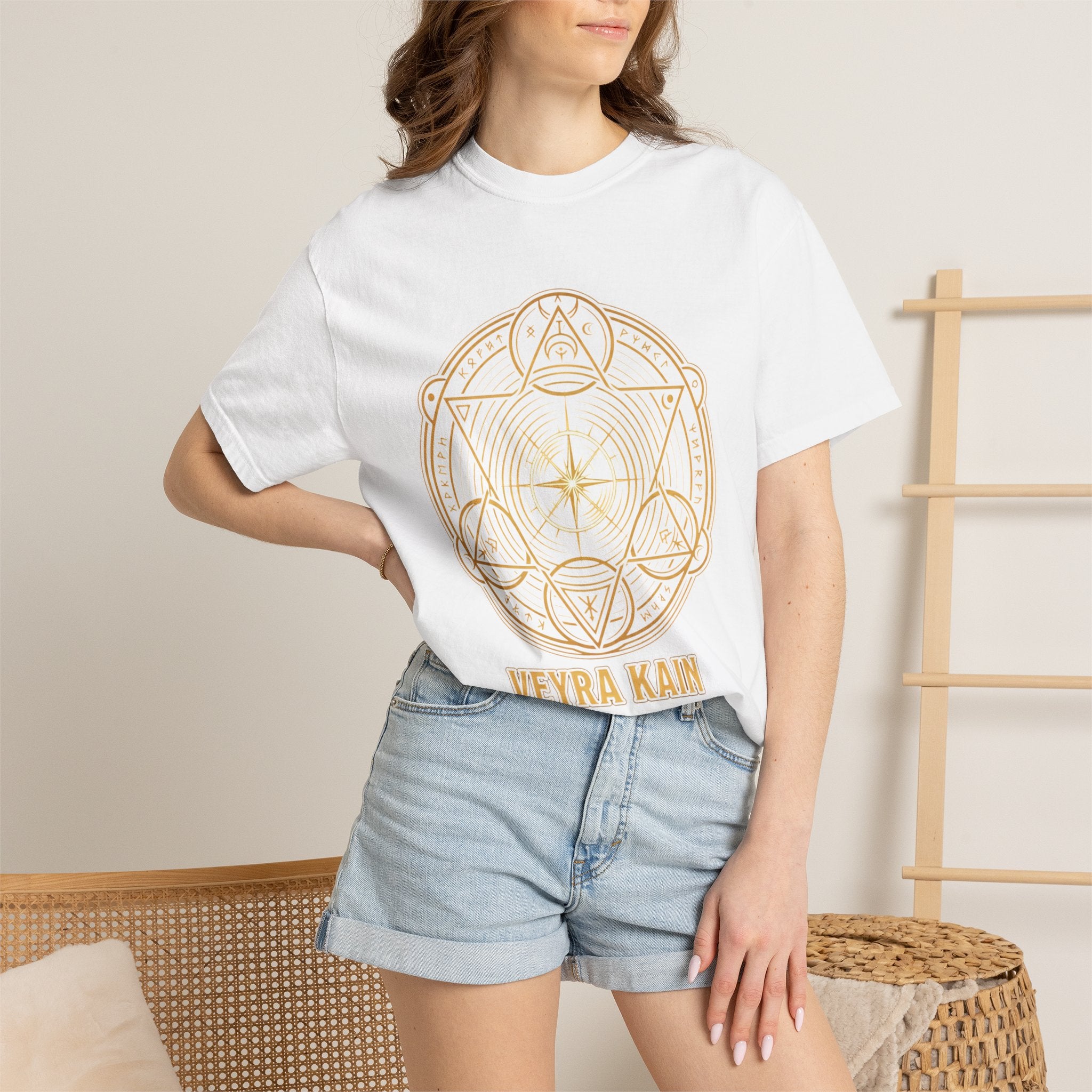 Power Runs Black PRB — Veyra Kain Geometric Sigil Tee with “Too Much Becomes Ruin” Graphic T-Shirt by Power Runs Black