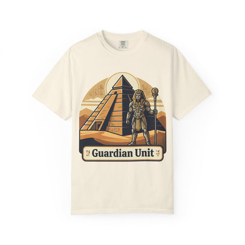 Power Runs Black PRB Guardian Unit T-Shirt — Egyptian Pyramid Sci‑Fi Graphic Tee by Printify