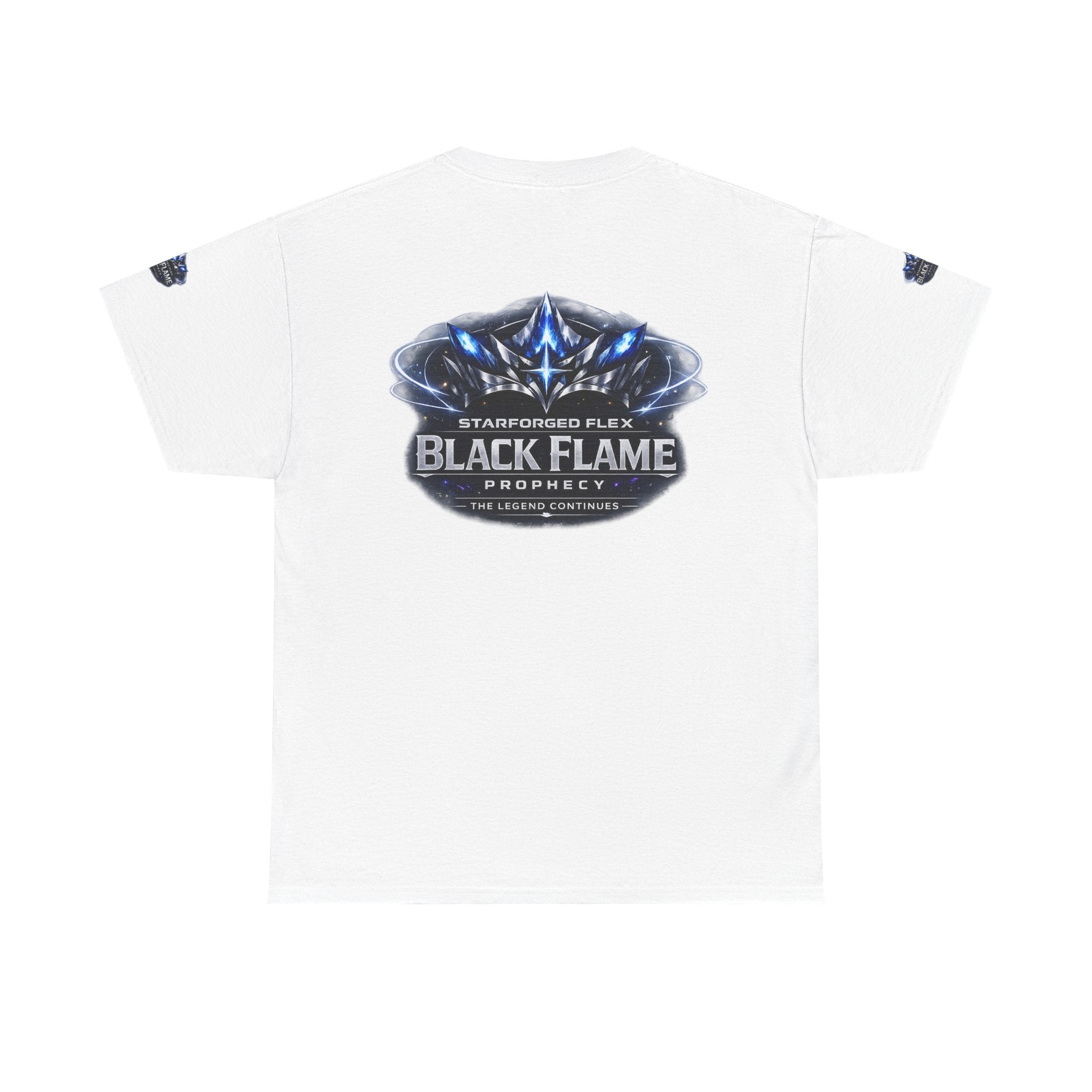 PRB Black Flame Prophecy Tee — Starforged Flex Graphic T‑Shirt by Power Runs Black