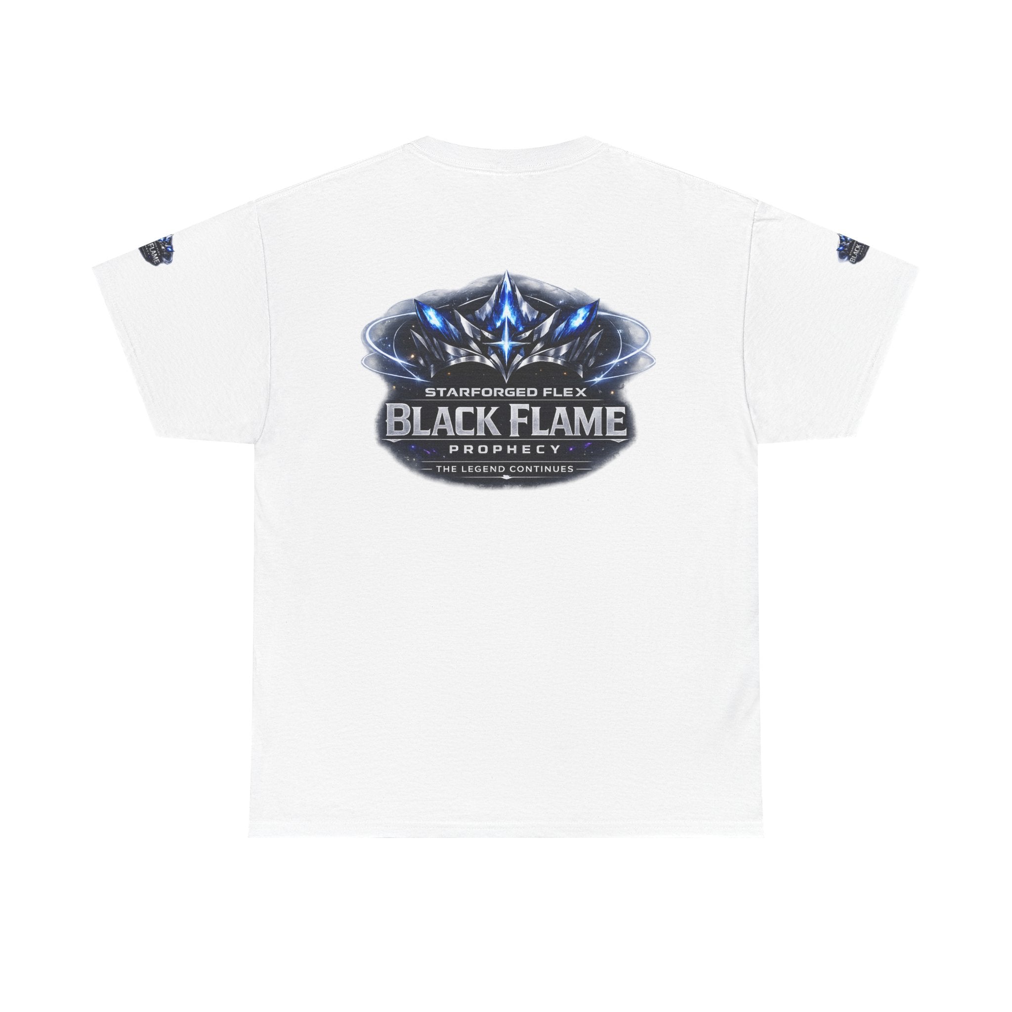 Black Flame Prophecy Graphic Tee — Dark Fantasy Sci-Fi T-Shirt | Power Runs Black by Printify
