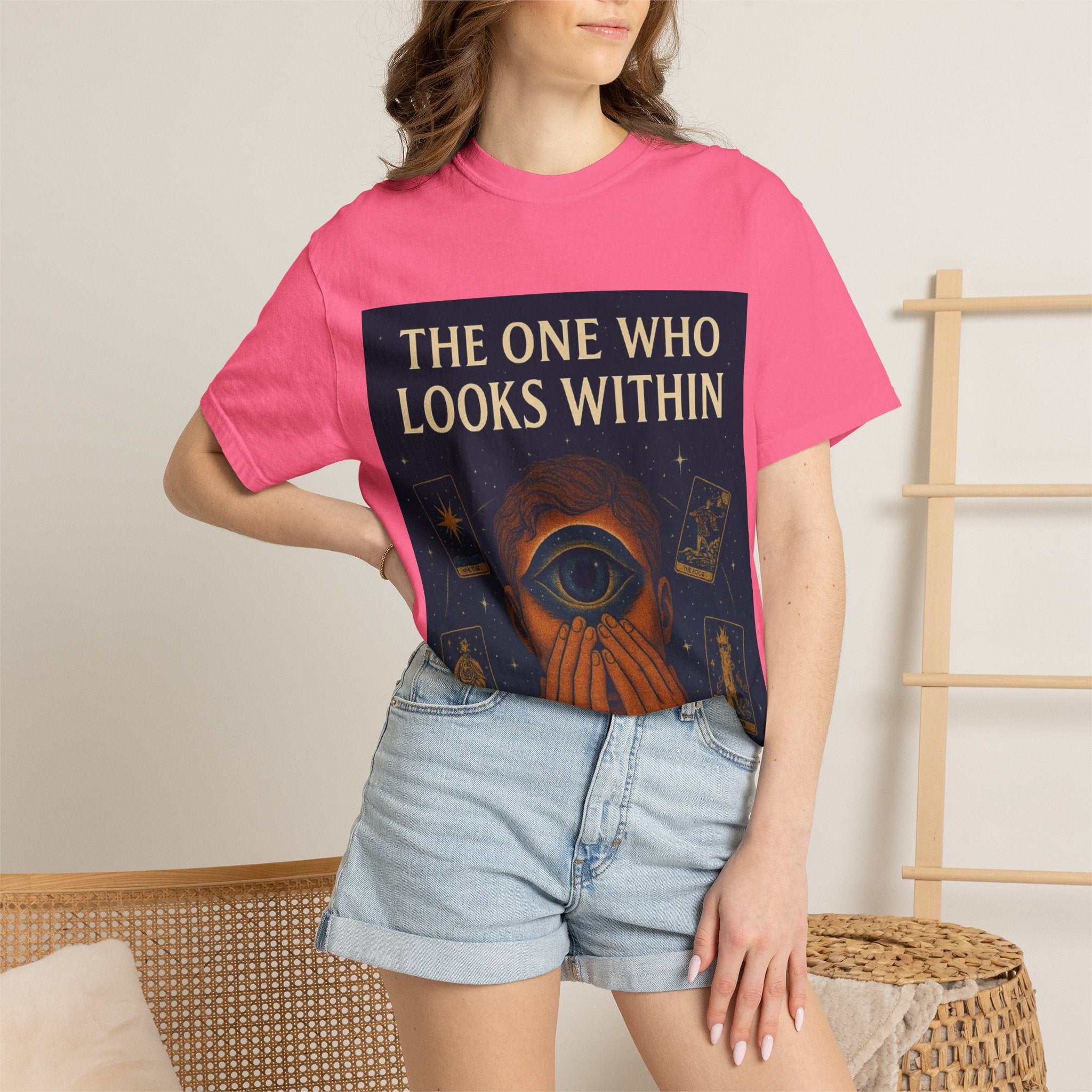 PRB Tarot Eye T-Shirt — "The One Who Looks Within" Mystical Graphic Tee by Power Runs Black