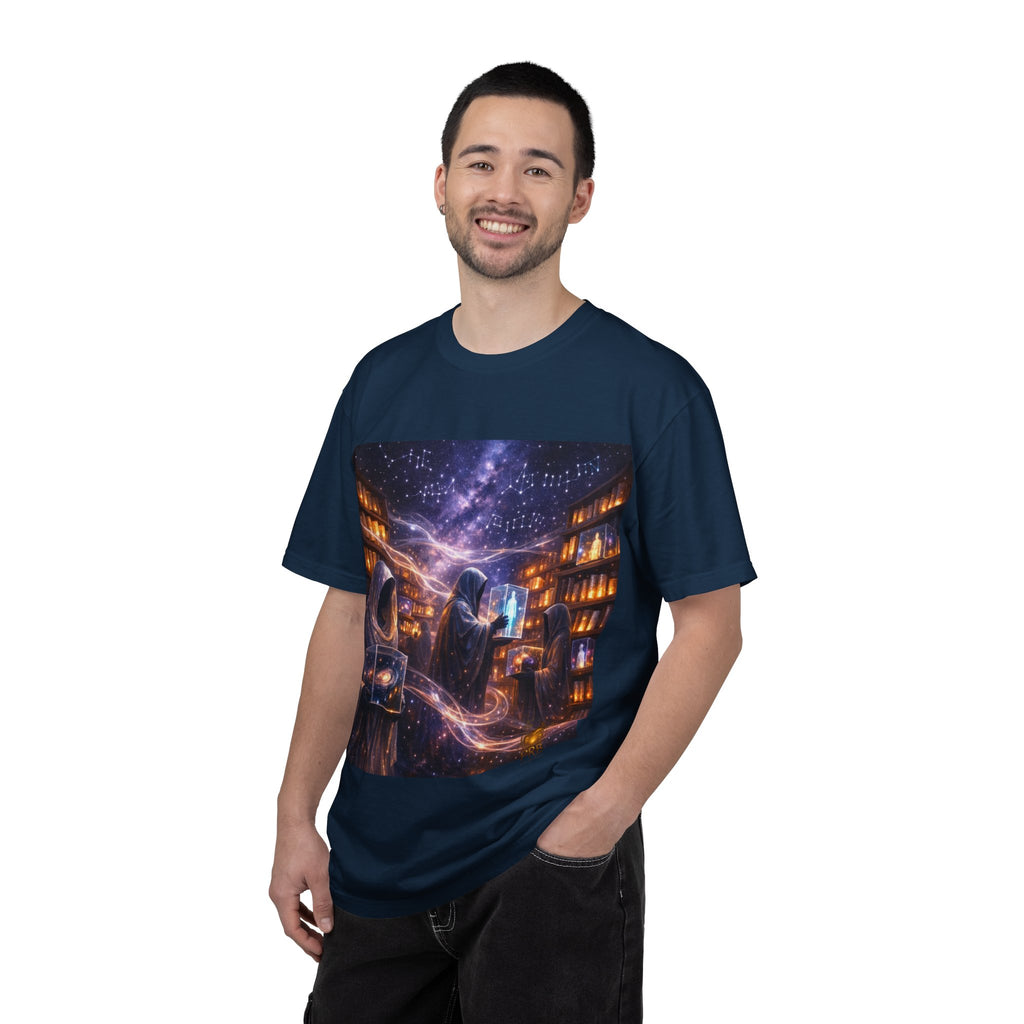 PRB Mystic Library Wizards T-Shirt — Cosmic Sorcerer Art Tee by Power Runs Black