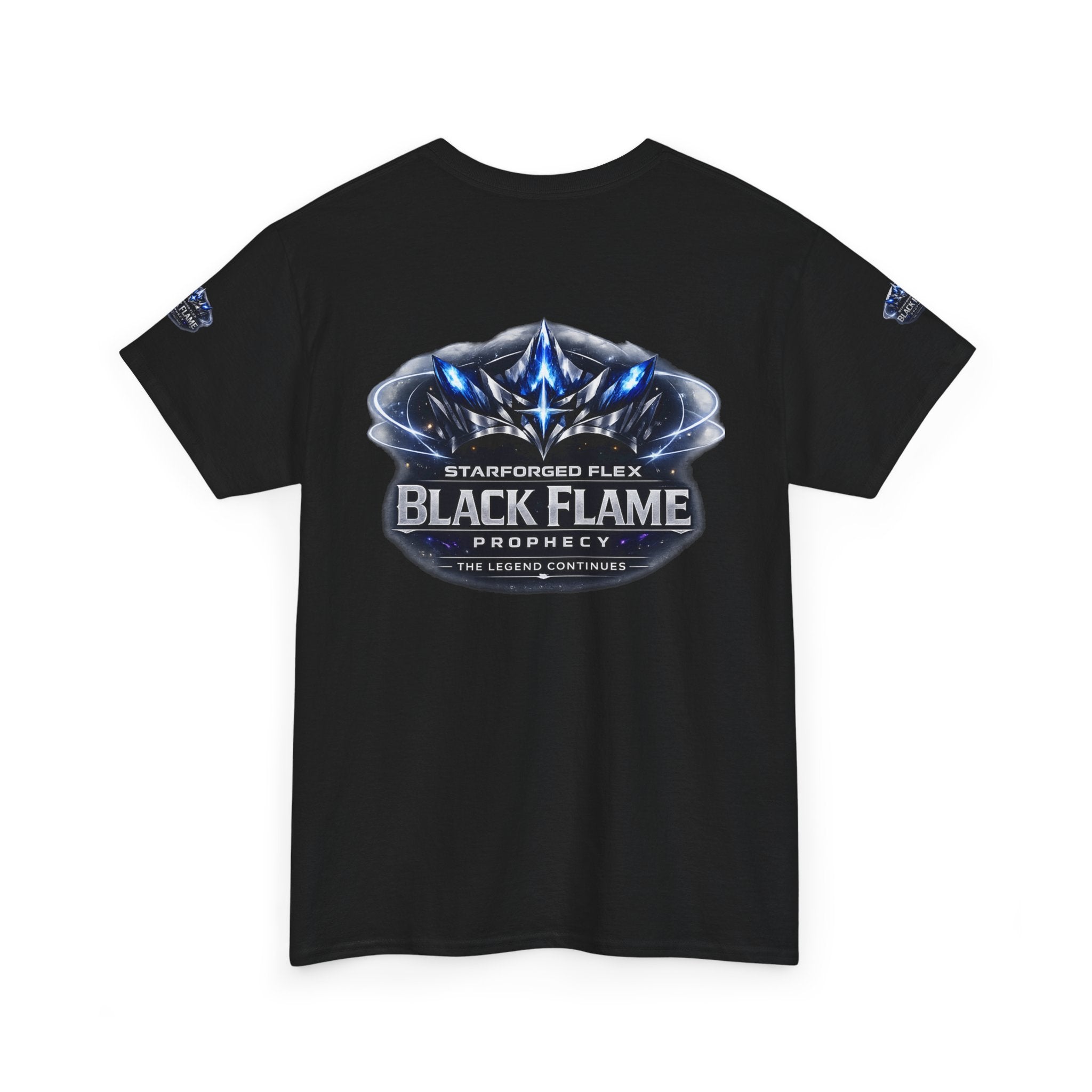 PRB Black Flame Prophecy Tee — Starforged Flex Graphic T‑Shirt by Power Runs Black
