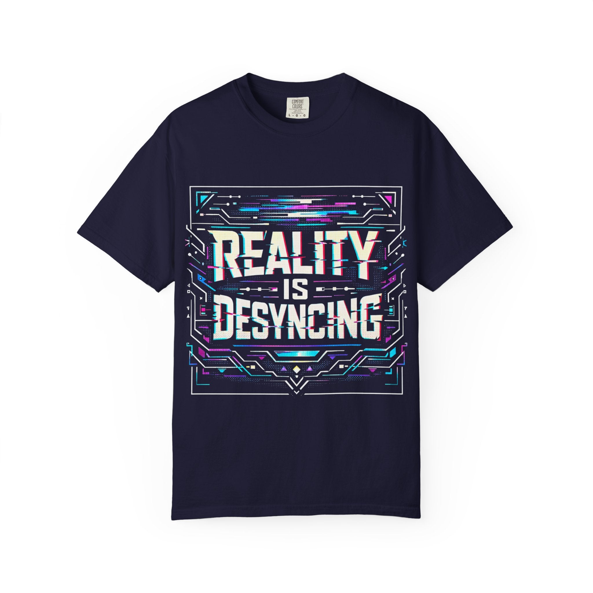 Power Runs Black PRB Glitchy Pastel "Reality Is Desyncing" T-Shirt by Printify