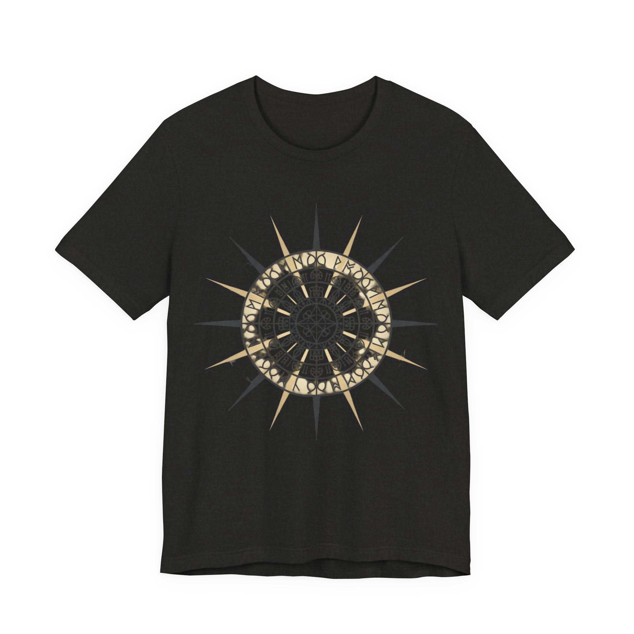 PRB Compass Rose Mandala Tee — Nautical Compass Graphic Shirt by Power Runs Black