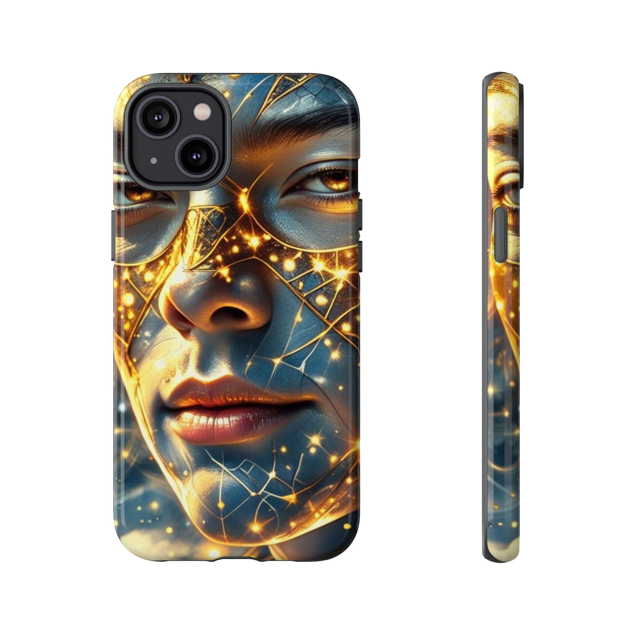 PRB Galactic Portrait Tough Case | Cosmic Face Phone Case, Starry Nebula Design by Printify