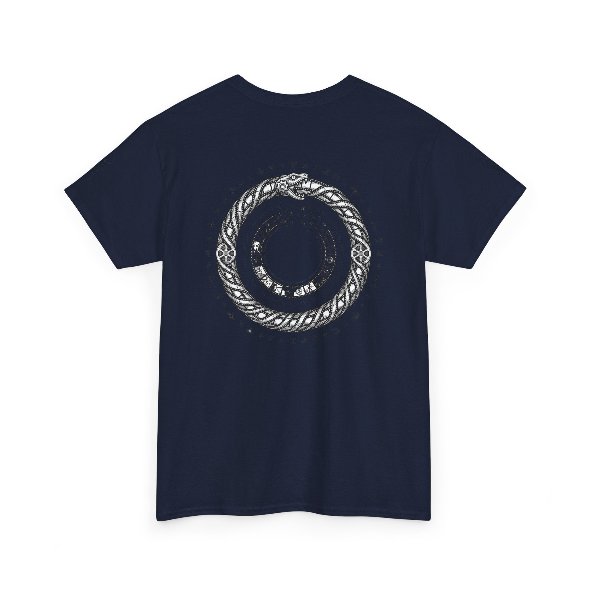 Power Runs Black — "The Agenda of the Arch" Retro TV Ouroboros Graphic Tee by Printify