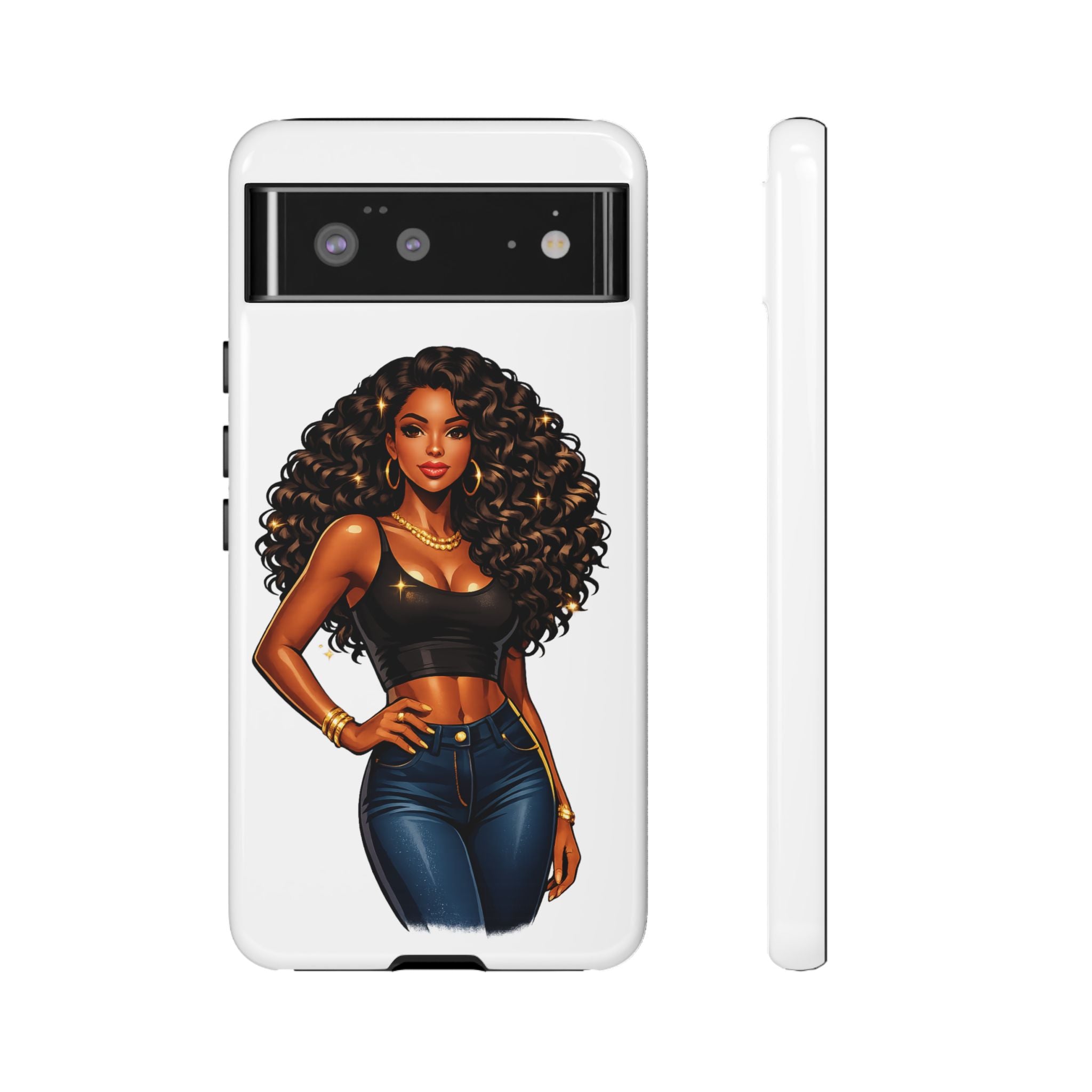 Pretty Rich Bitch by PRB Curly Hair Phone Case by Printify