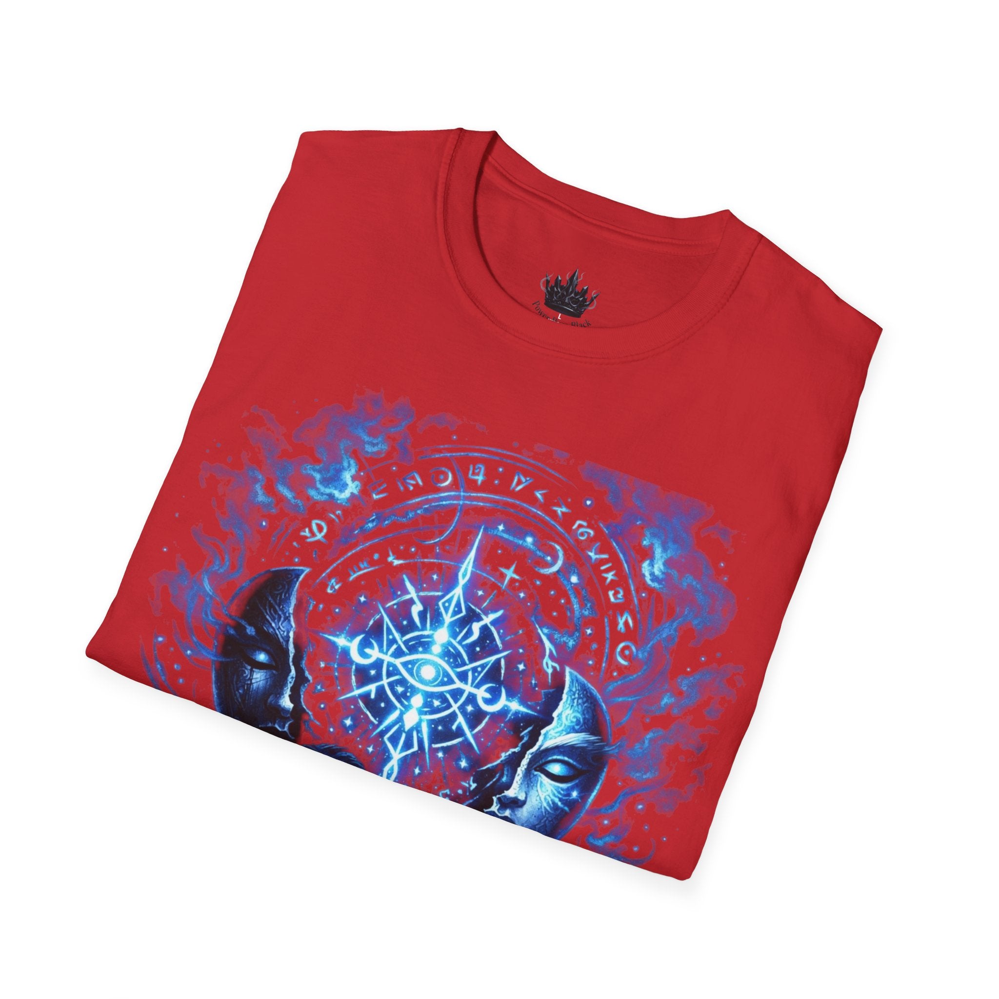 PRB Mystic Oceanic Spell T-Shirt — Blue Serpent & Moon Magic Tee by Power Runs Black