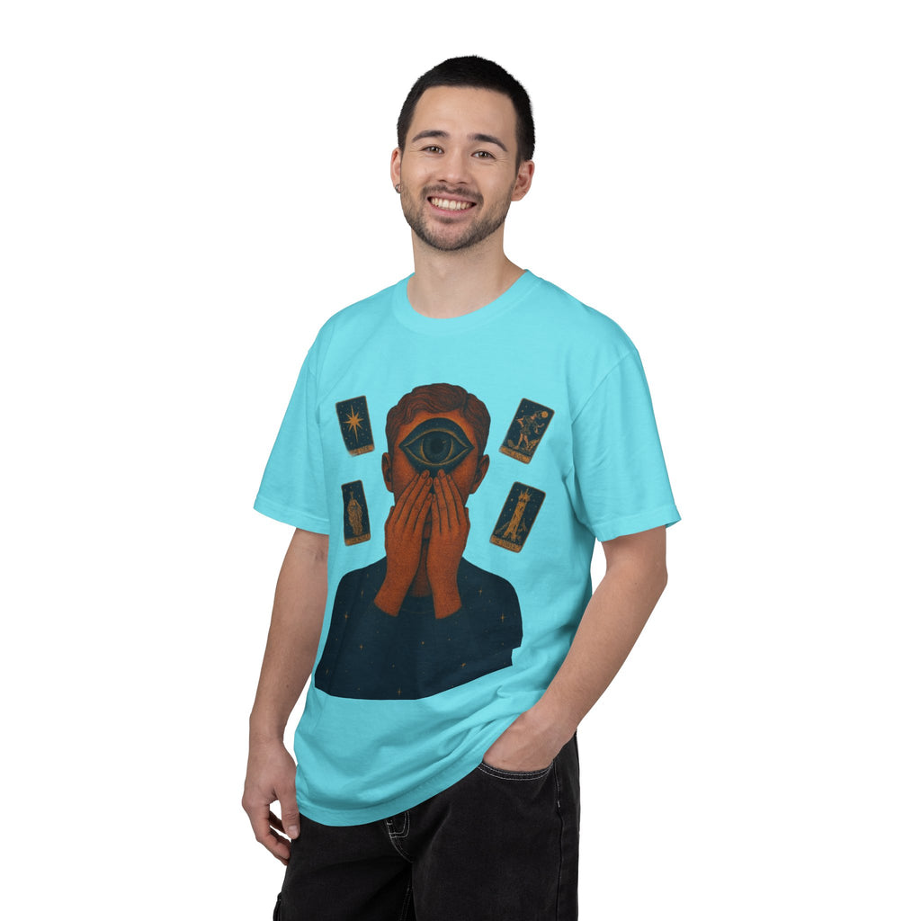 PRB Third Eye Tarot Illustration T-shirt | Occult Mystic Artwork by Power Runs Black
