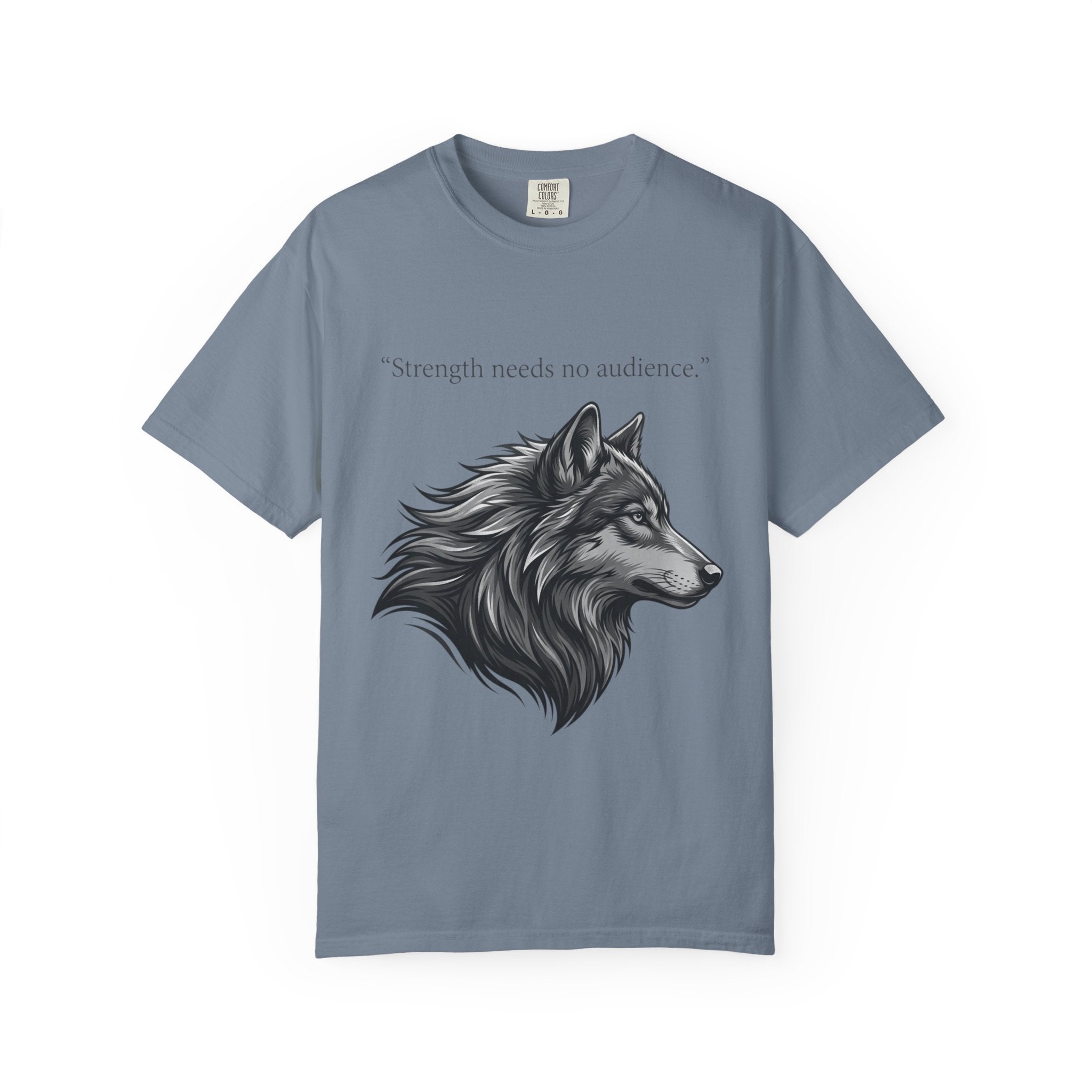 PRB Wolf Head T-Shirt — "Strength needs no audience" Inspirational Graphic Tee by Printify
